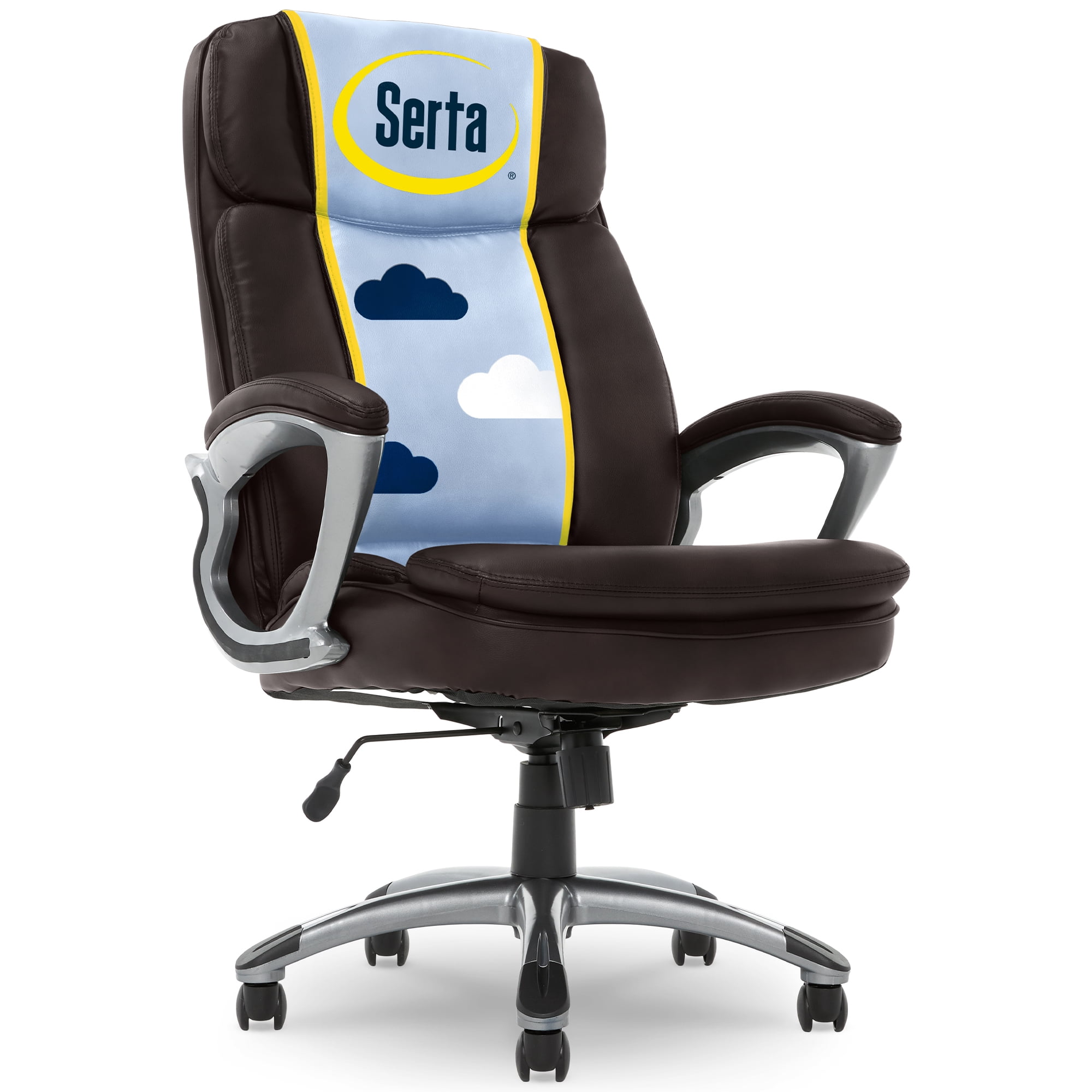 Serta Fairbanks Big and Tall Executive Office Chair Chestnut Bonded Leather