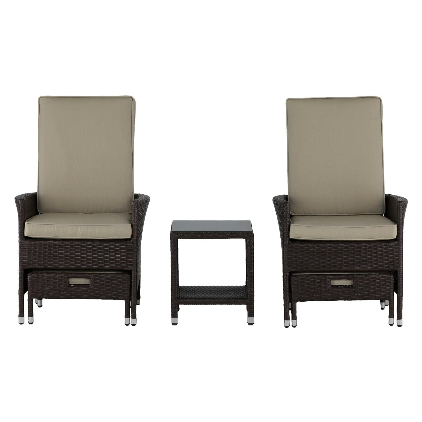 Serta Laguna Outdoor 5-Piece Reclining Set - Brown Wicker