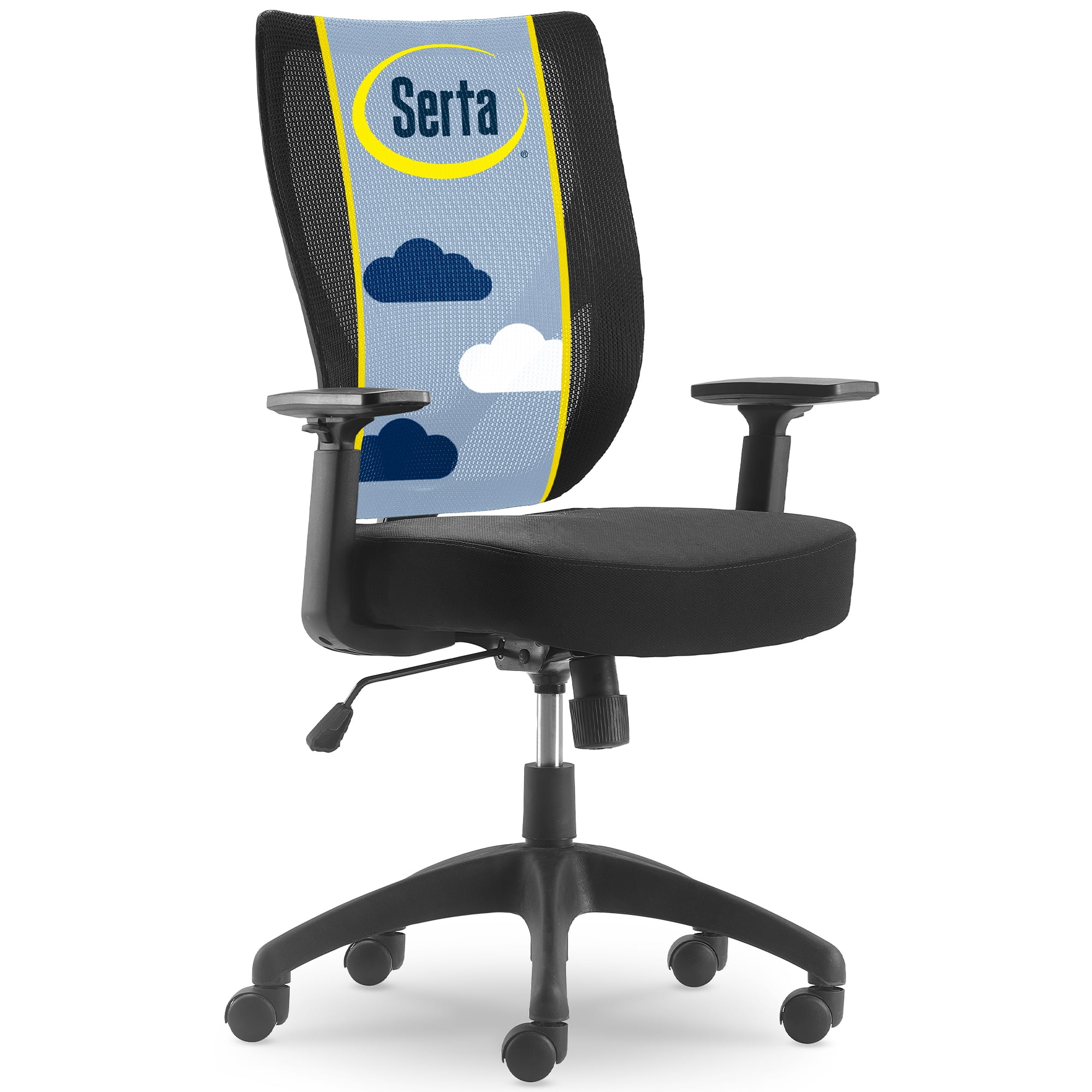 Serta Production Mesh Office Chair with Nylon Base Black