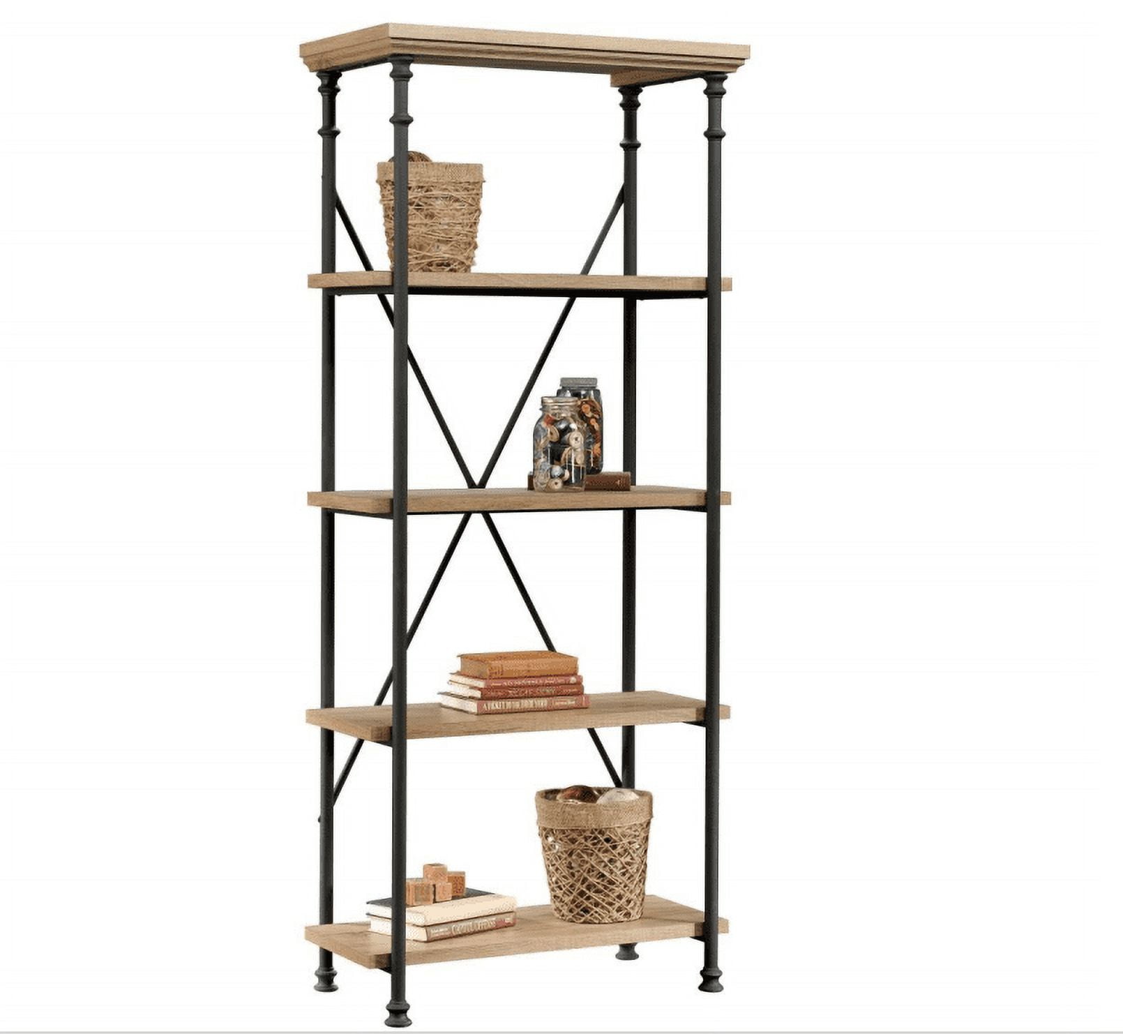 (Set of 2) Better Homes & Gardens River Crest 5-Shelf Bookcase, Rustic Oak Finish