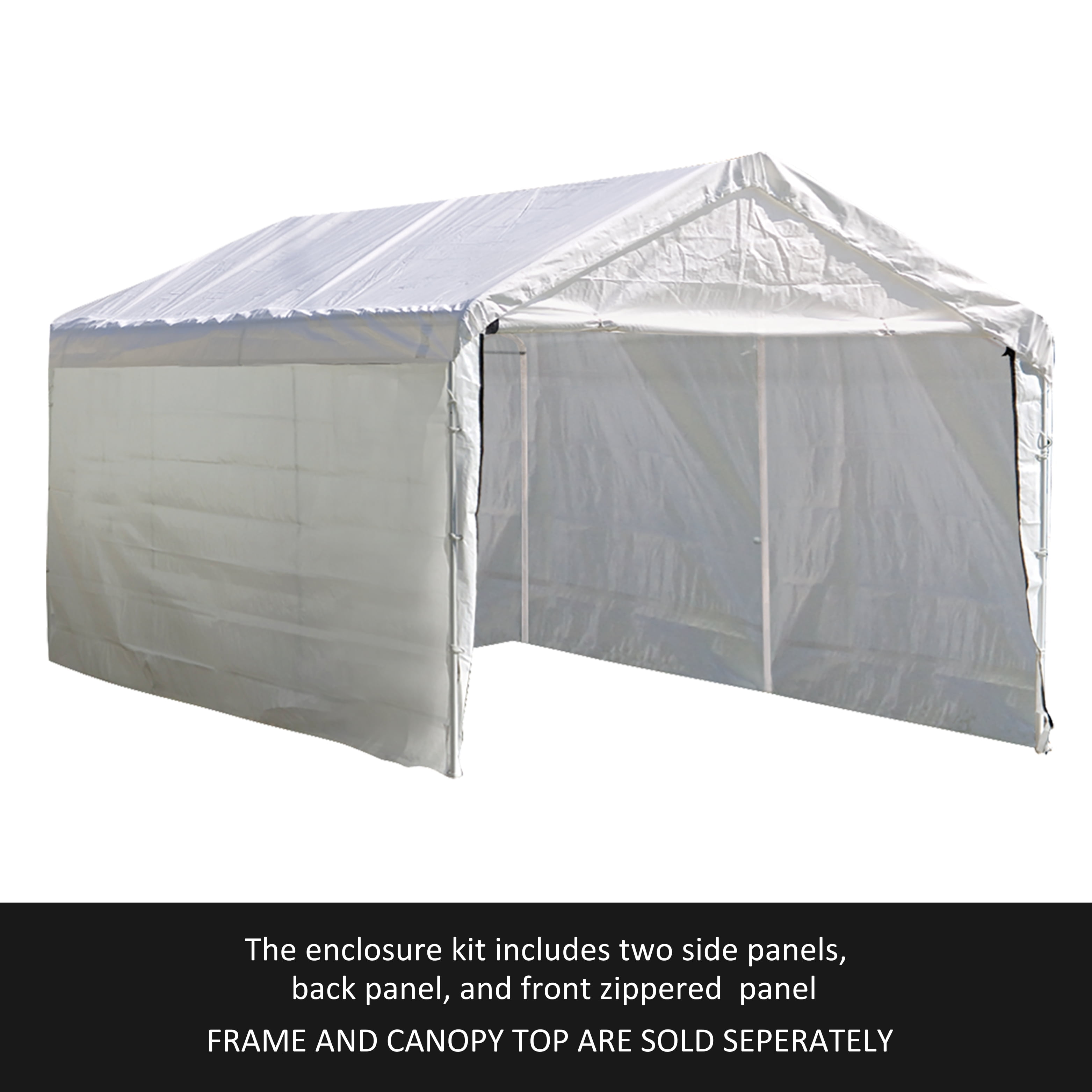 ShelterLogic MaxAP 10’ x 20’ x 8’ Carport Enclosure Kit White (Frame & Canopy Not Included)