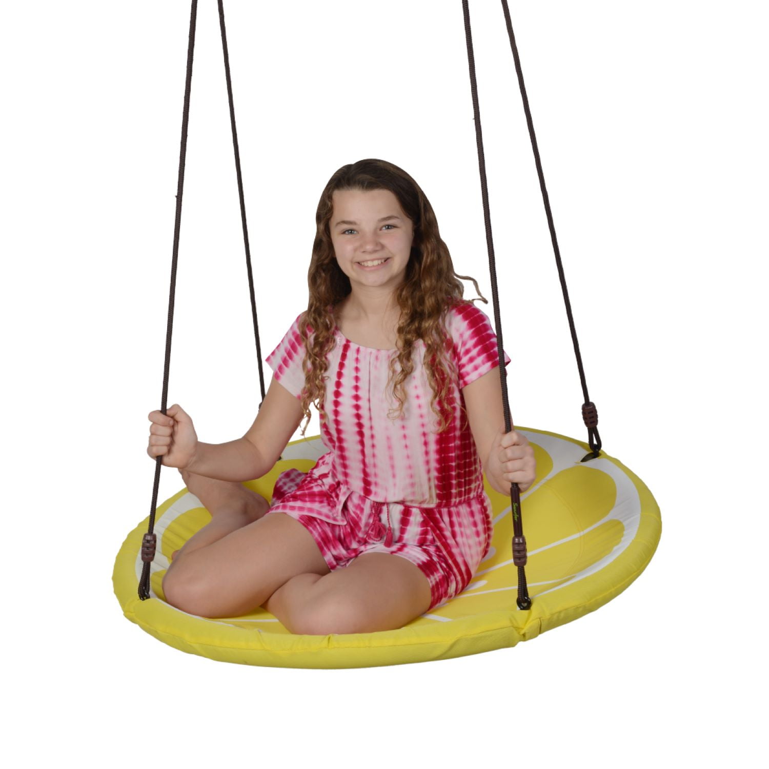 Swurfer Slice 40 Inch Outdoor Saucer Tree Swing Padded Edge, for Kids and Adults Holds up to 500 lbs