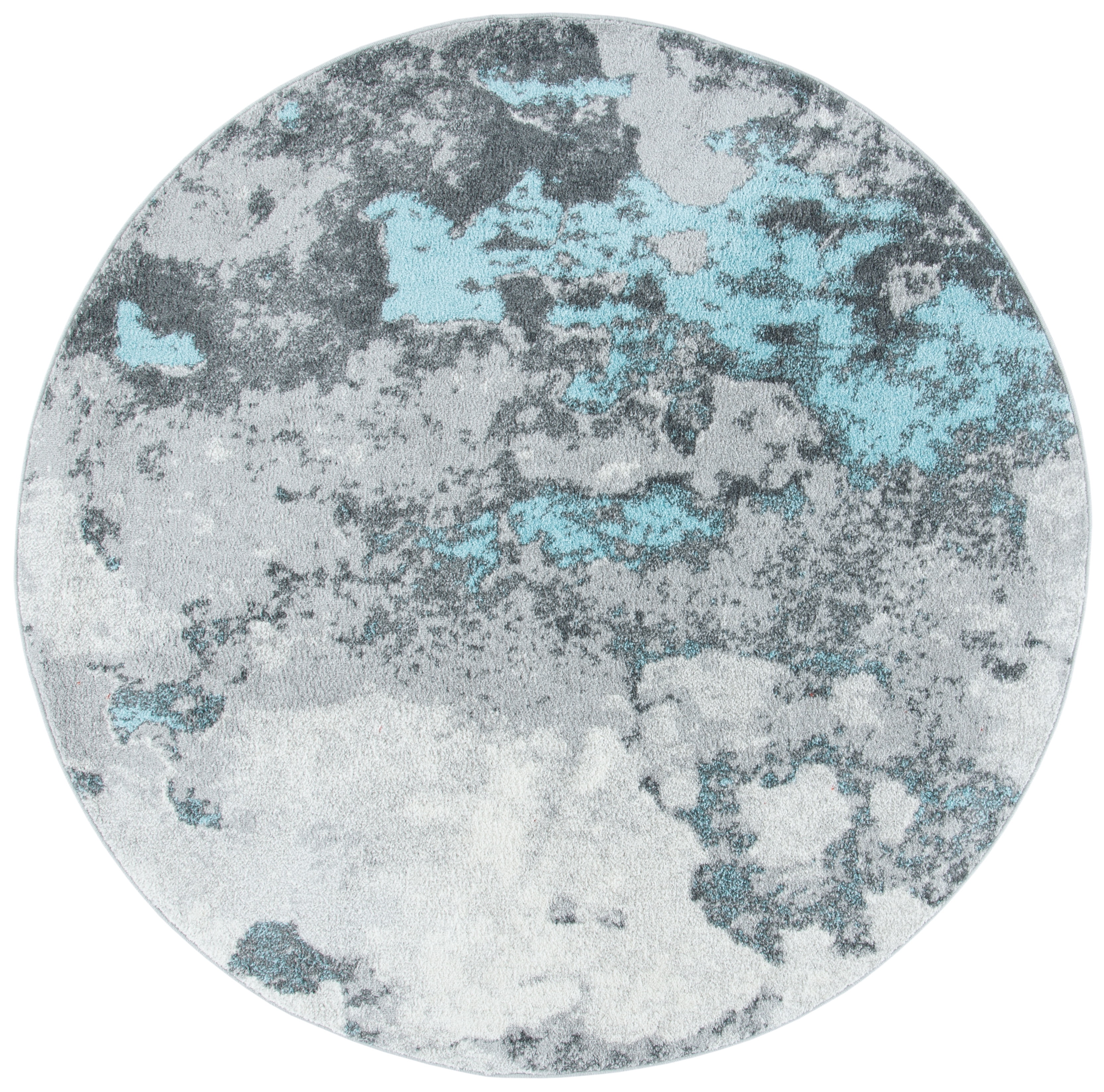 SAFAVIEH Adirondack Ladonna Abstract Area Rug, Turquoise/Grey, 10' x 10' Round