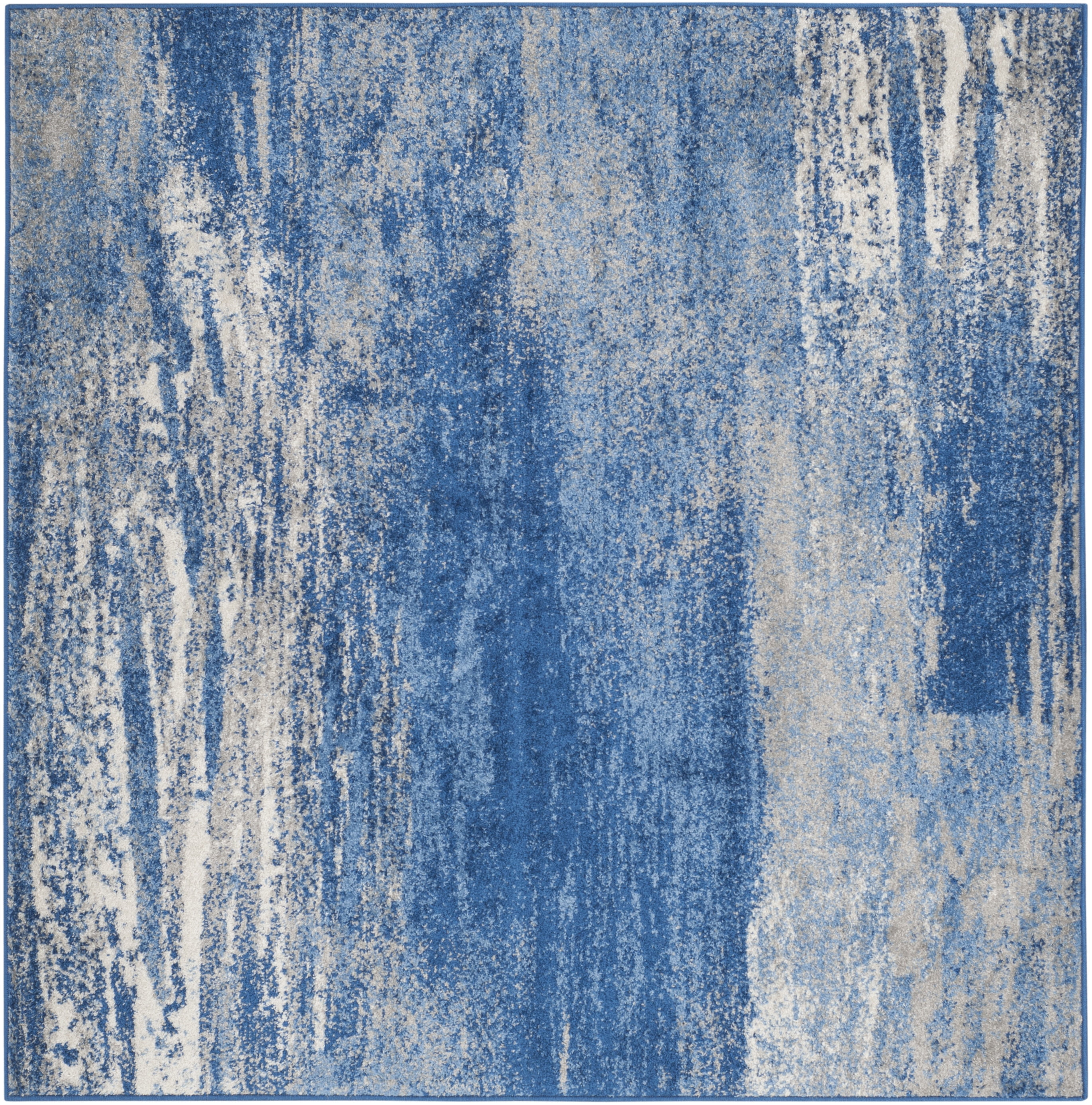 SAFAVIEH Adirondack Rudyard Abstract Area Rug, Silver/Blue, 8' x 8' Square