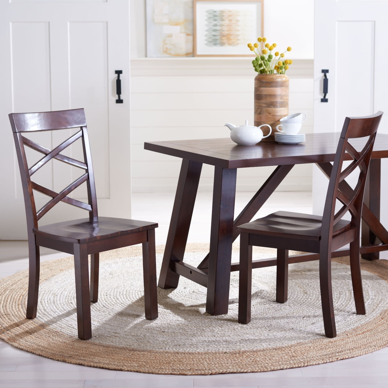 SAFAVIEH Ainslee Traditional Dining Chair, Set of 2, Brown