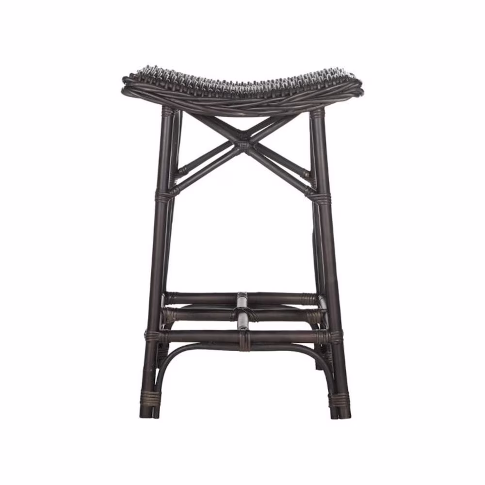 SAFAVIEH Amara 27.5 in. Wicker Counter Stool, Brown