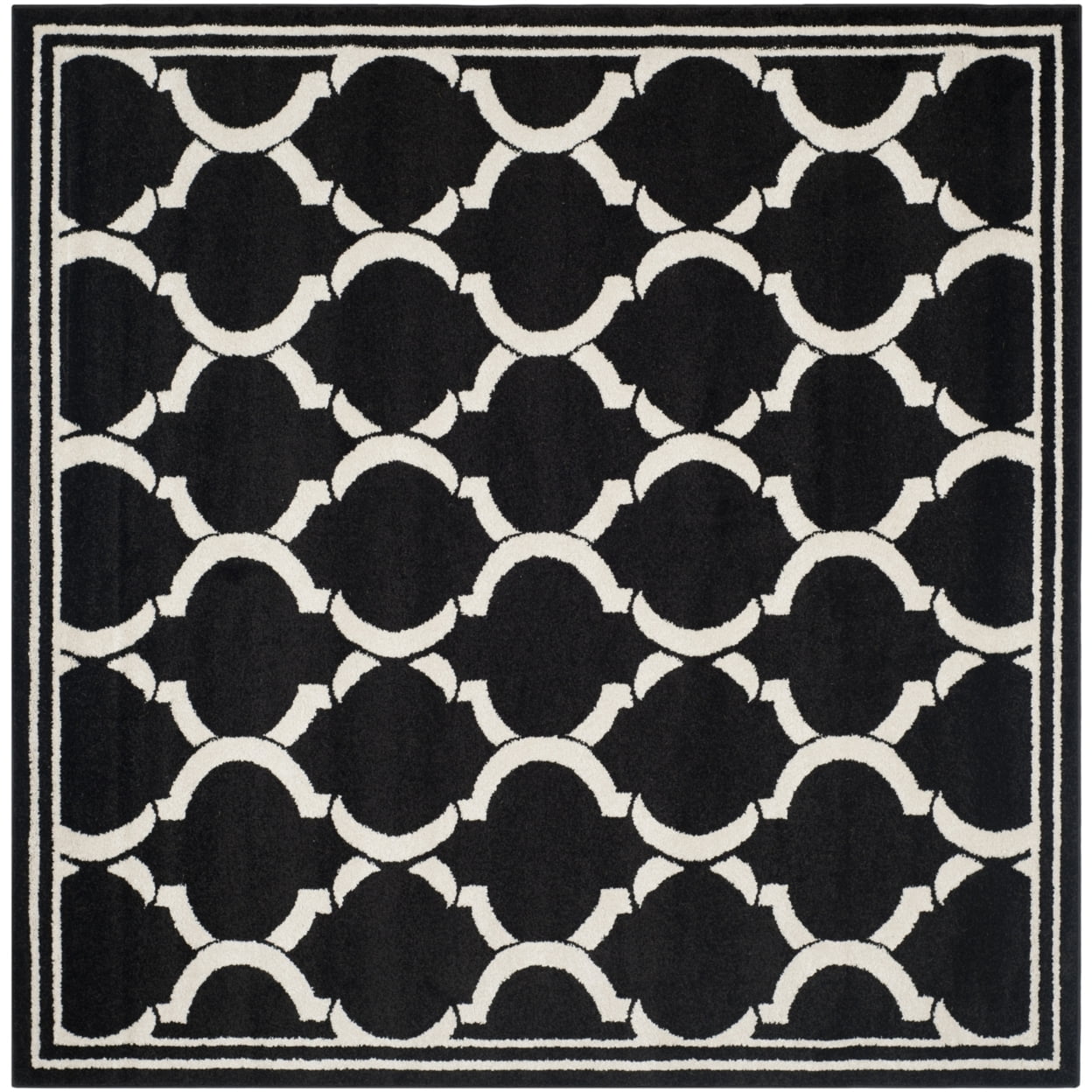 SAFAVIEH Amherst Wendy Geometric Area Rug, Anthracite/Ivory, 7' x 7' Square
