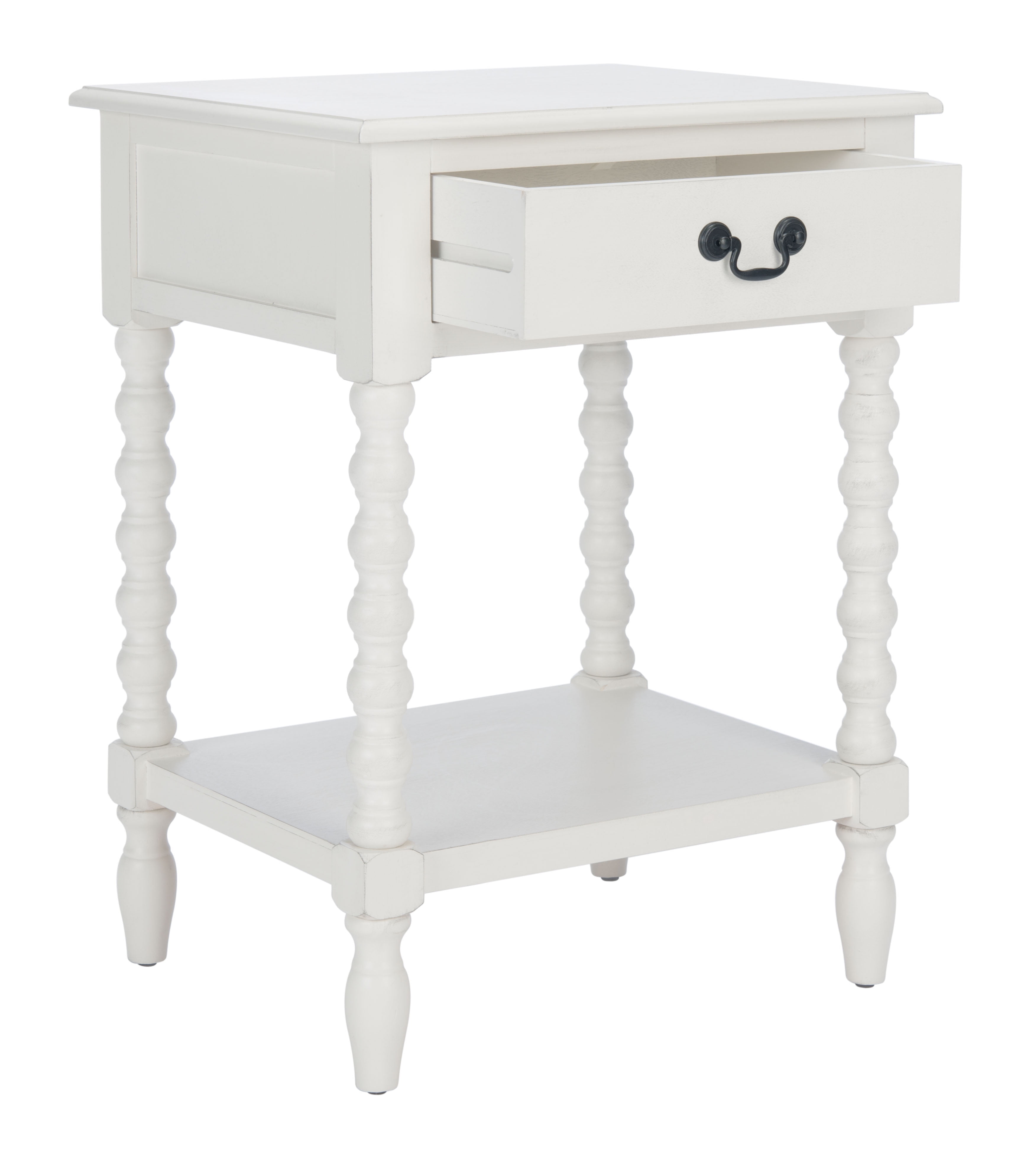 SAFAVIEH Athena Solid 1 Drawer Accent Table, Distressed White