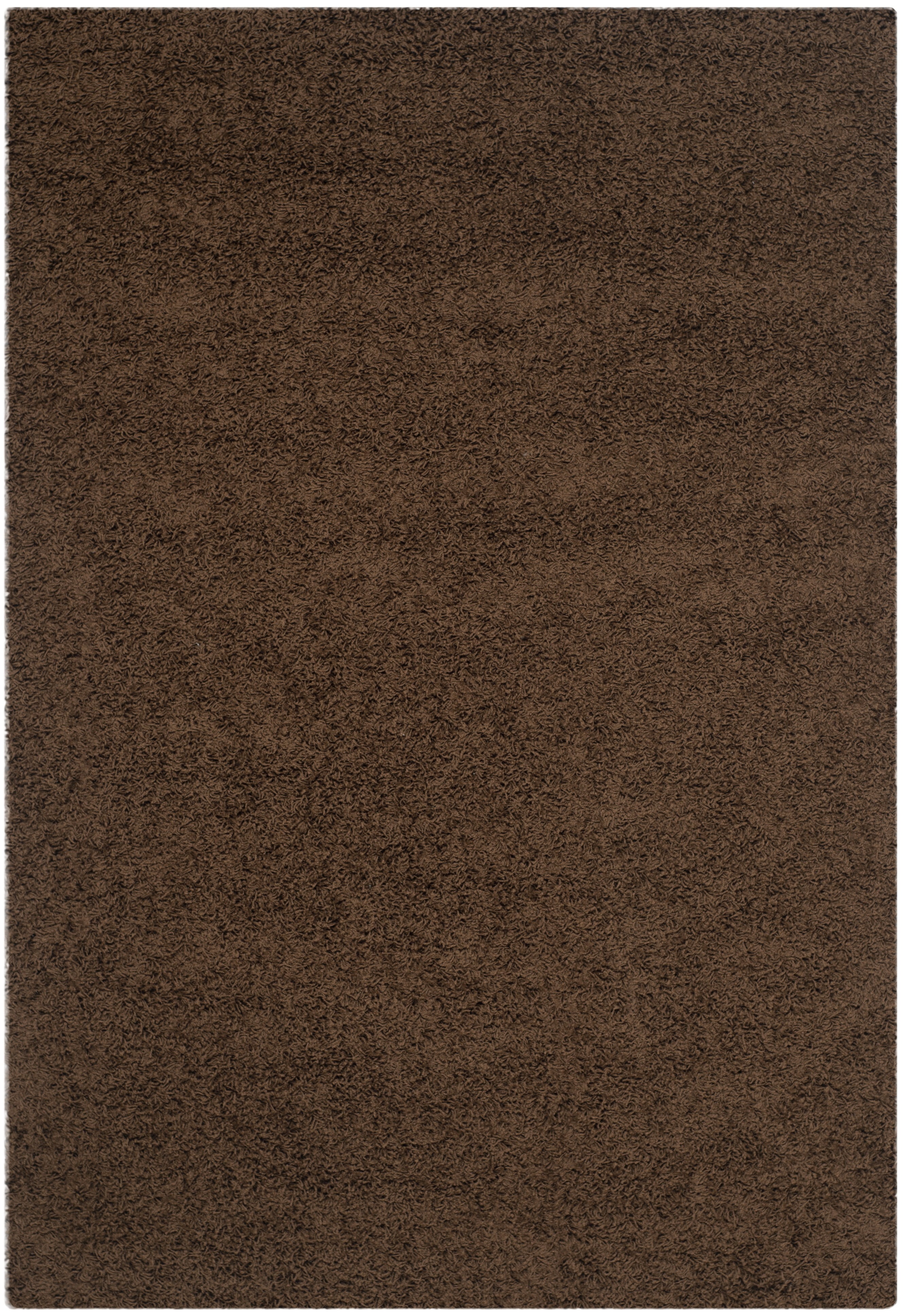 SAFAVIEH Athens Solid Plush Shag Area Rug, Brown, 5'1" x 7'6"