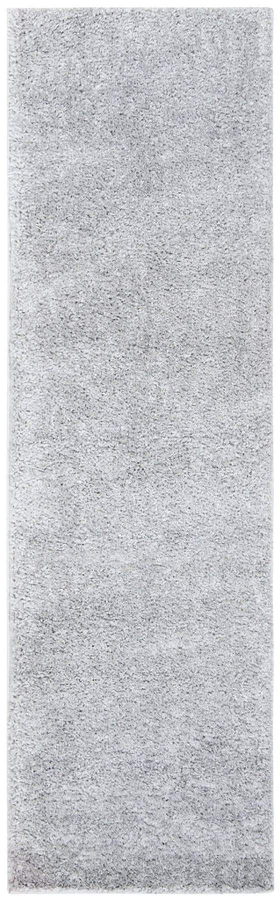 SAFAVIEH August Carlene Solid Plush Shag Runner Rug, Silver, 2'3" x 14'