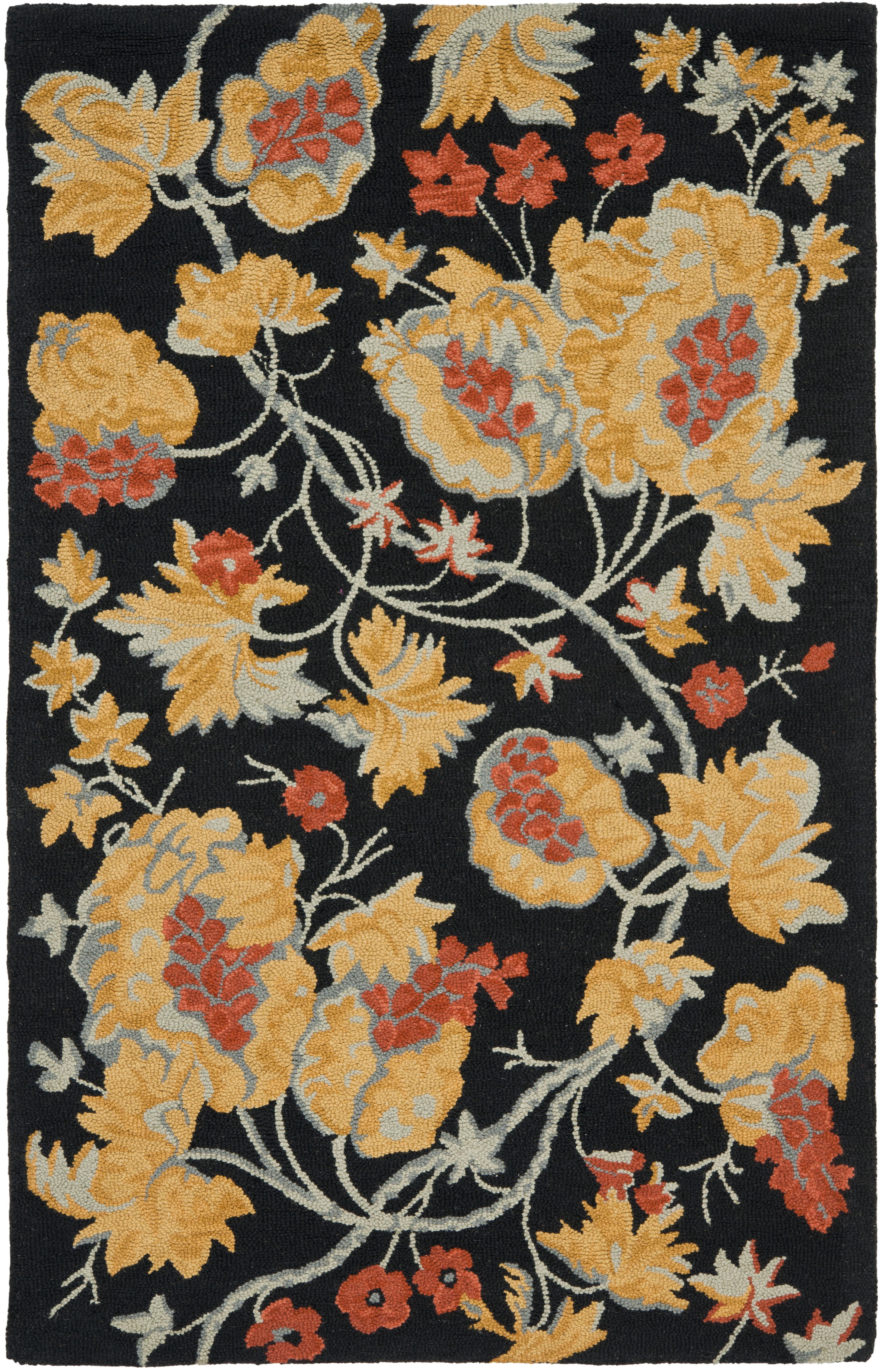 SAFAVIEH Blossom Kimmee Floral Area Rug, Black/Multi, 5' x 8'