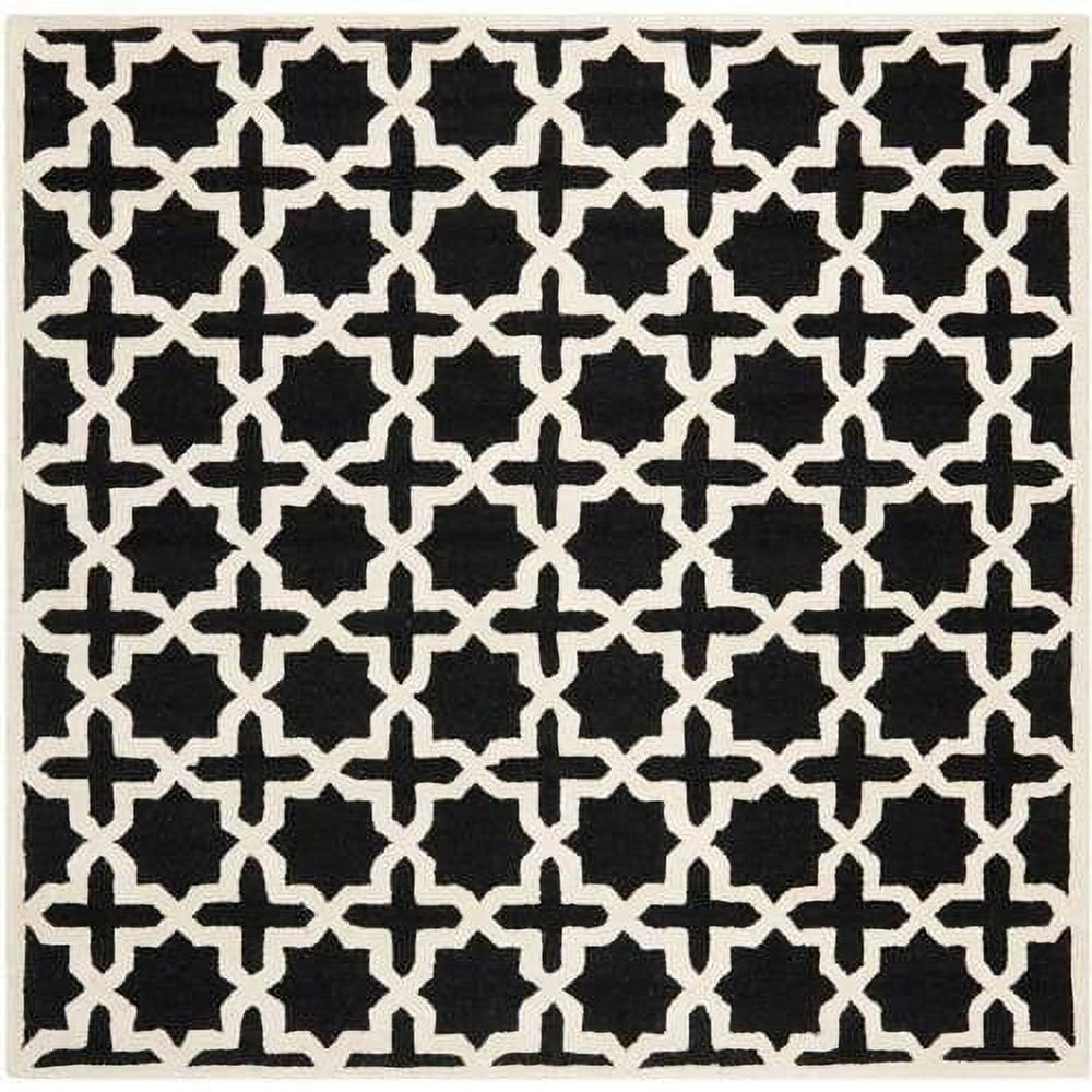 SAFAVIEH Cambridge Liz Geometric Wool Area Rug, Black/Ivory, 5' x 8'