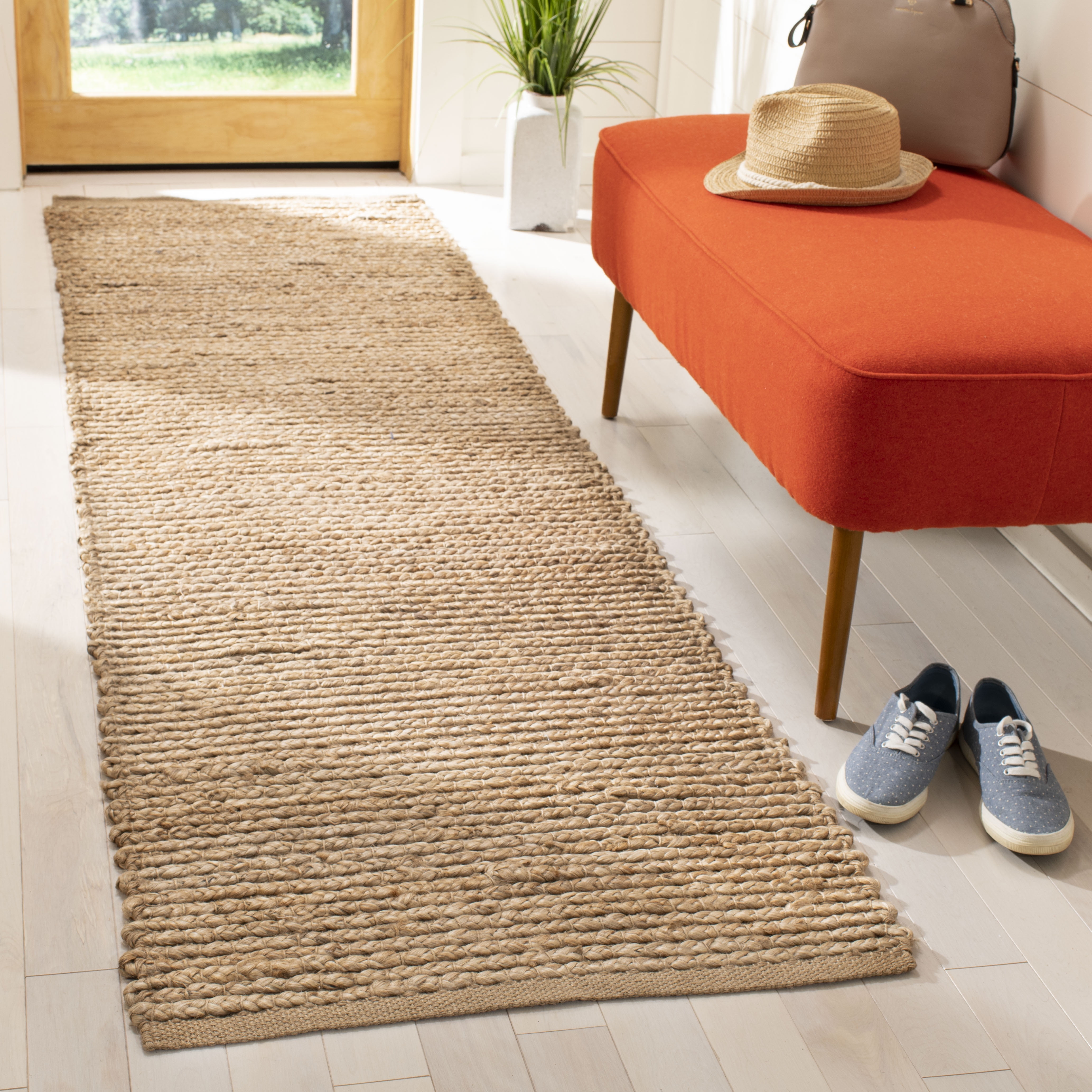 SAFAVIEH Cape Cod Jimmy Geometric Runner Rug, Natural, 2'3" x 14'