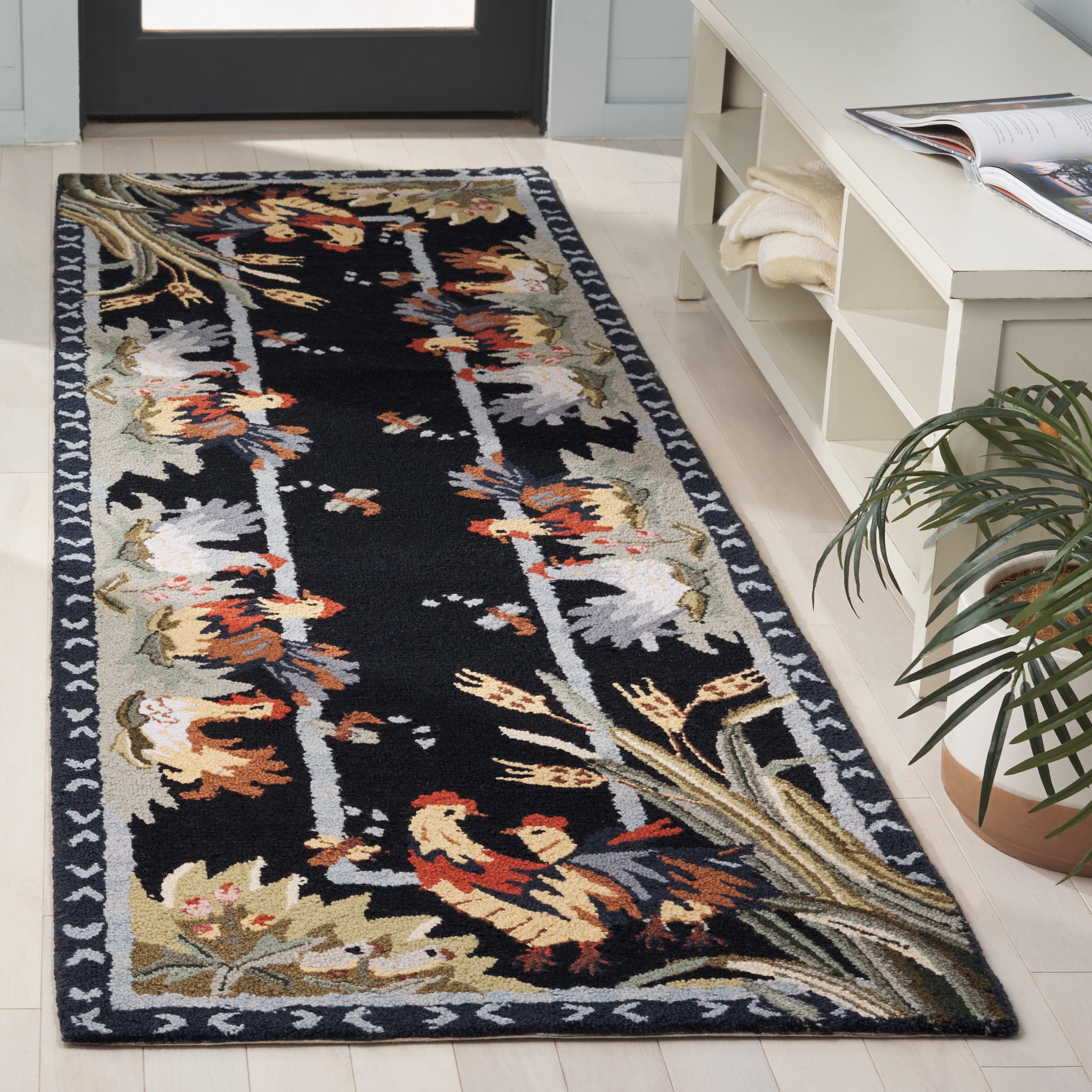 Safavieh Chelsea Lanford Animal Wool Runner Rug, Black, 2'6" x 8'