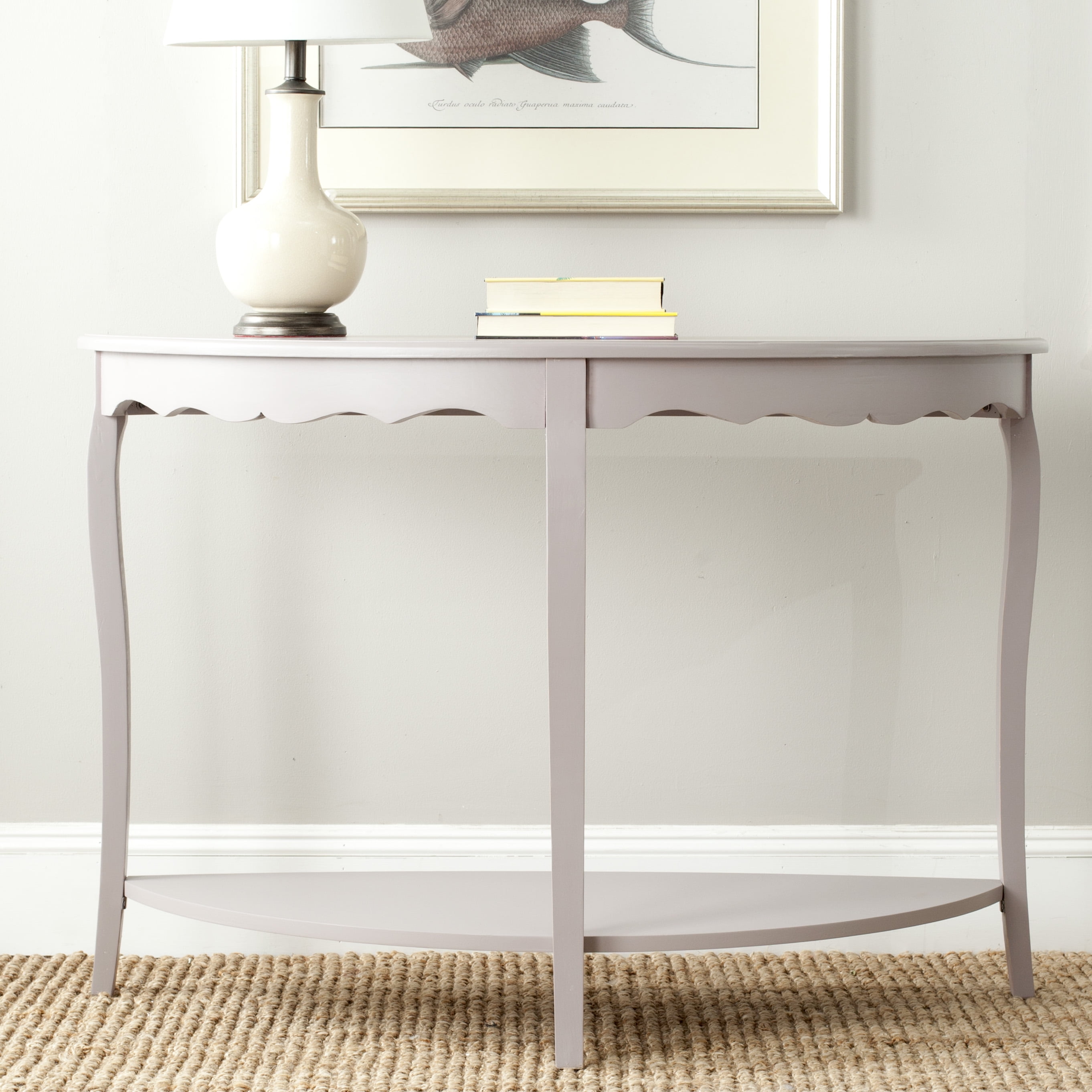SAFAVIEH Christina Solid Rustic Demilune Console, Quartz Grey