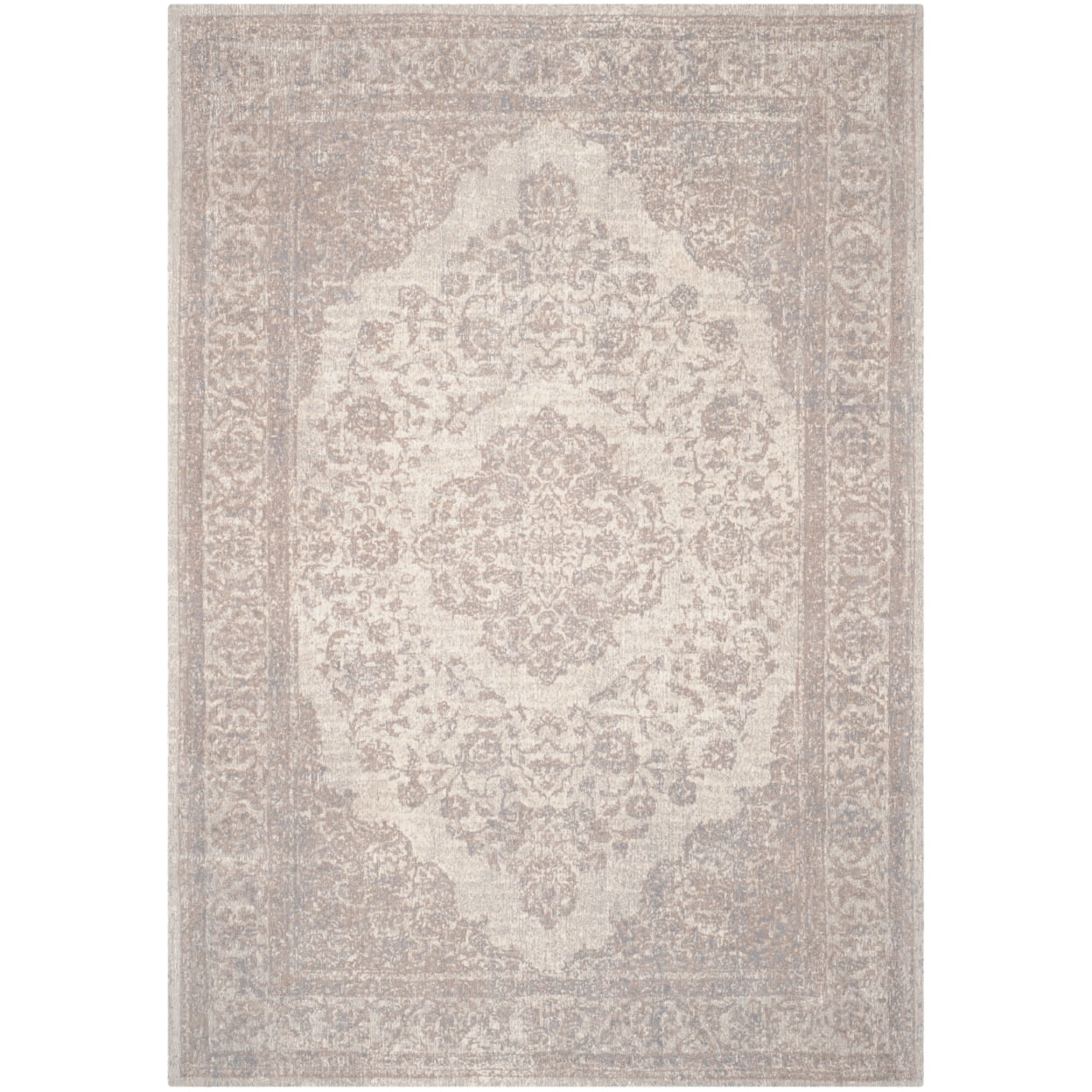 SAFAVIEH Classic Vintage Ivonette Overdyed Border Cotton Area Rug, Beige, 4' x 6'