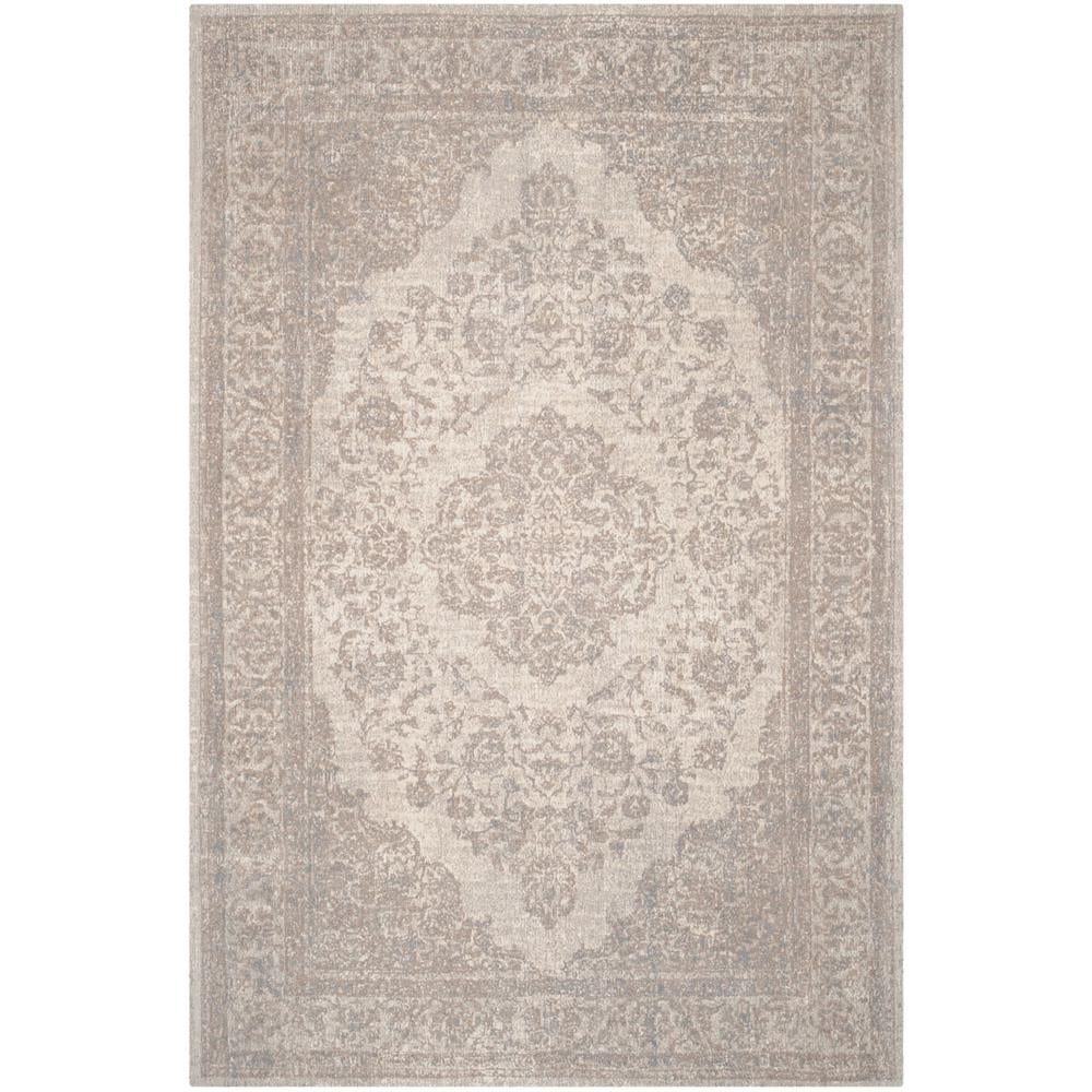 SAFAVIEH Classic Vintage Ivonette Overdyed Border Cotton Area Rug, Beige, 4' x 6'