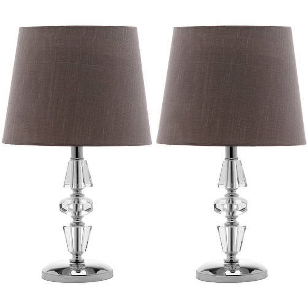 SAFAVIEH Crescendo 16 in. Crystal Table Lamp with Grey Polyester Shade, Set of 2