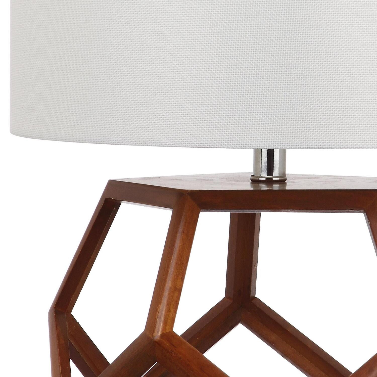 SAFAVIEH Delaney 23.75 in. H Geometric Pentagons Table Lamp, Brown