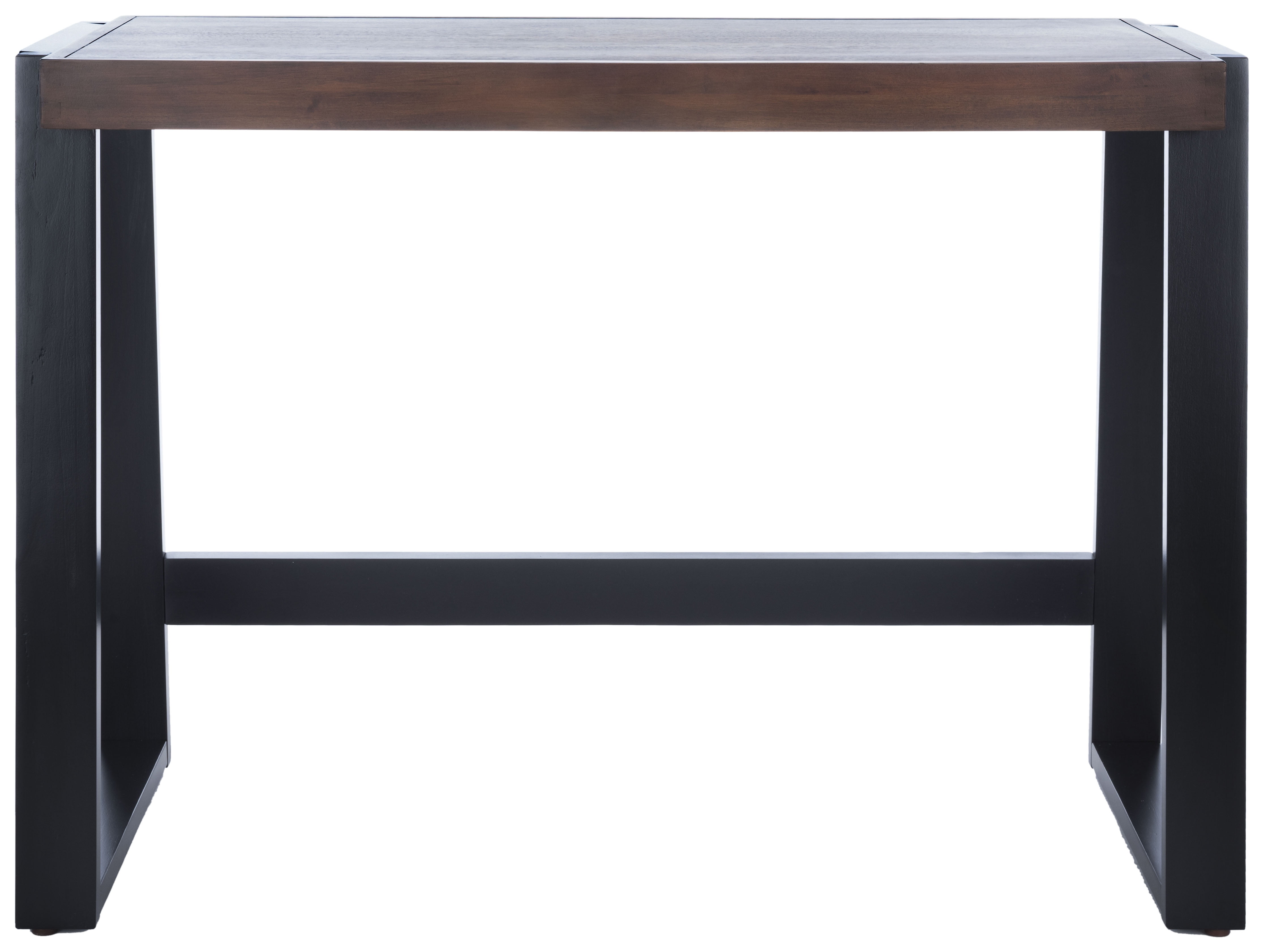 SAFAVIEH Dennings Contemporary Rectangle Wood Desk, Walnut/Black (42 in. W x 20 in. D x 30 in. H)