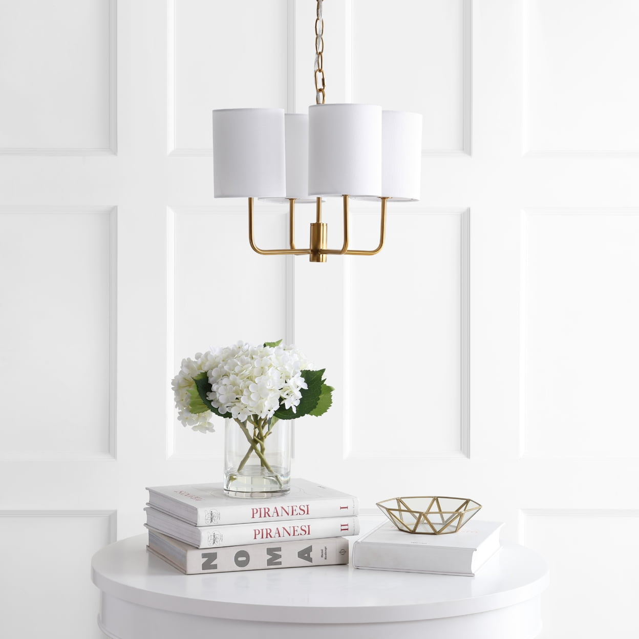 SAFAVIEH Elias 15.5 in. Dia. Modern Glam Chandelier, Brass Gold