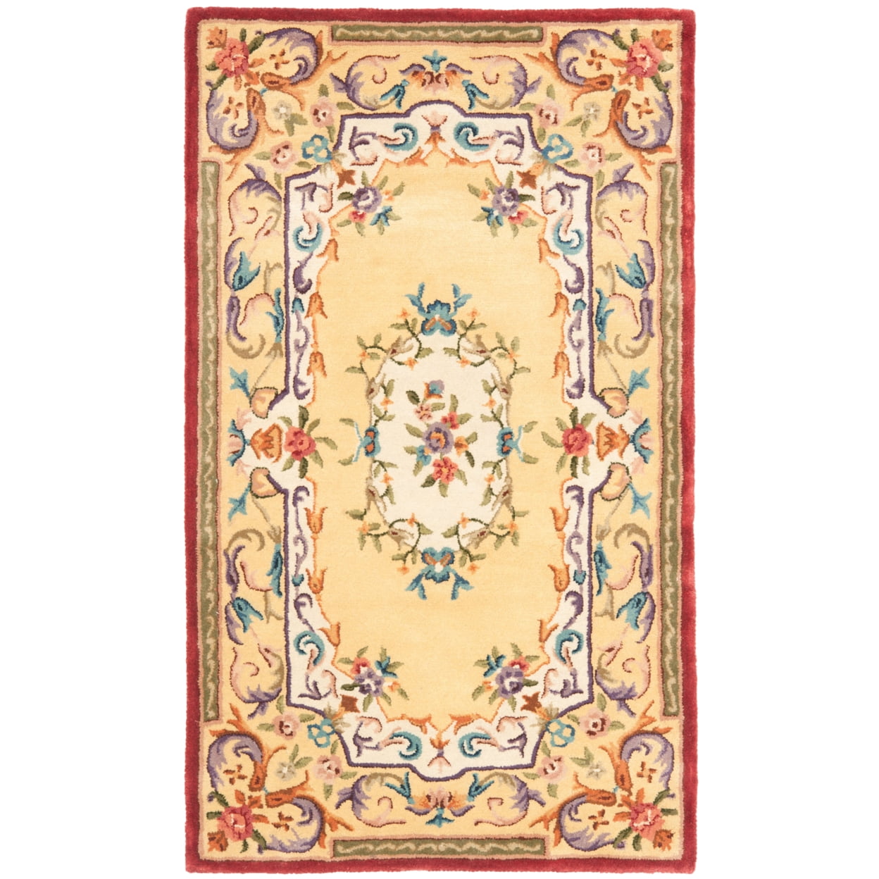 SAFAVIEH Empire Kathleen Floral Wool Area Rug, Gold, 4' x 6'