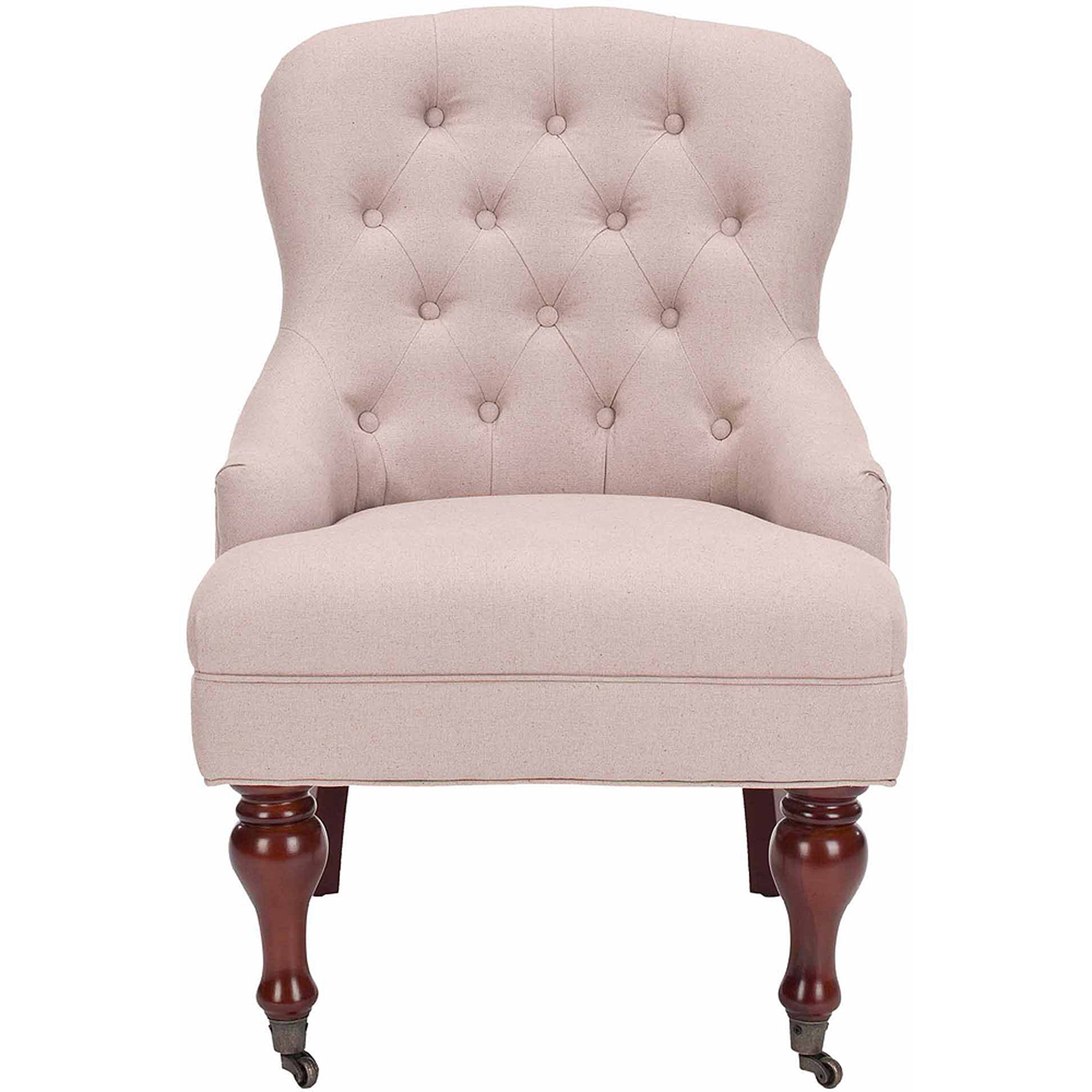 SAFAVIEH Falcon Traditional Tufted Arm Chair w/ Casters, Taupe