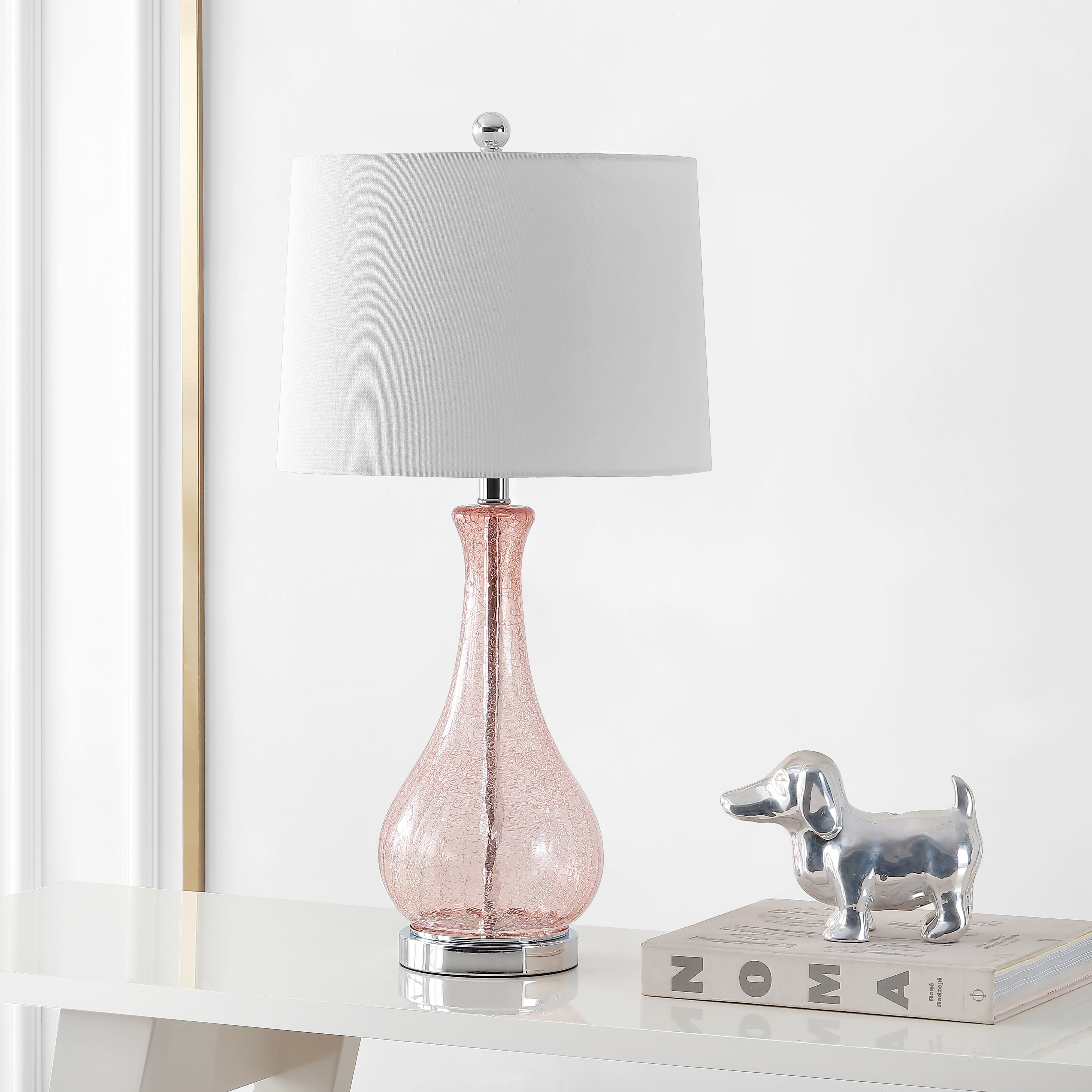 SAFAVIEH Finnley Antique Rustic 27.5 in. H Table Lamp, Light Blush