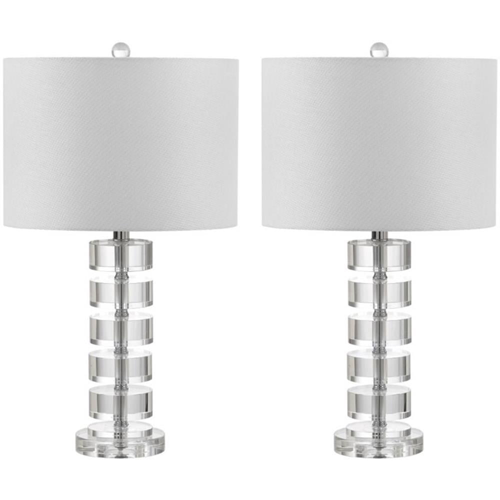 SAFAVIEH Frances 25 in. H Crystal Glam Table Lamp, Clear, Set of 2