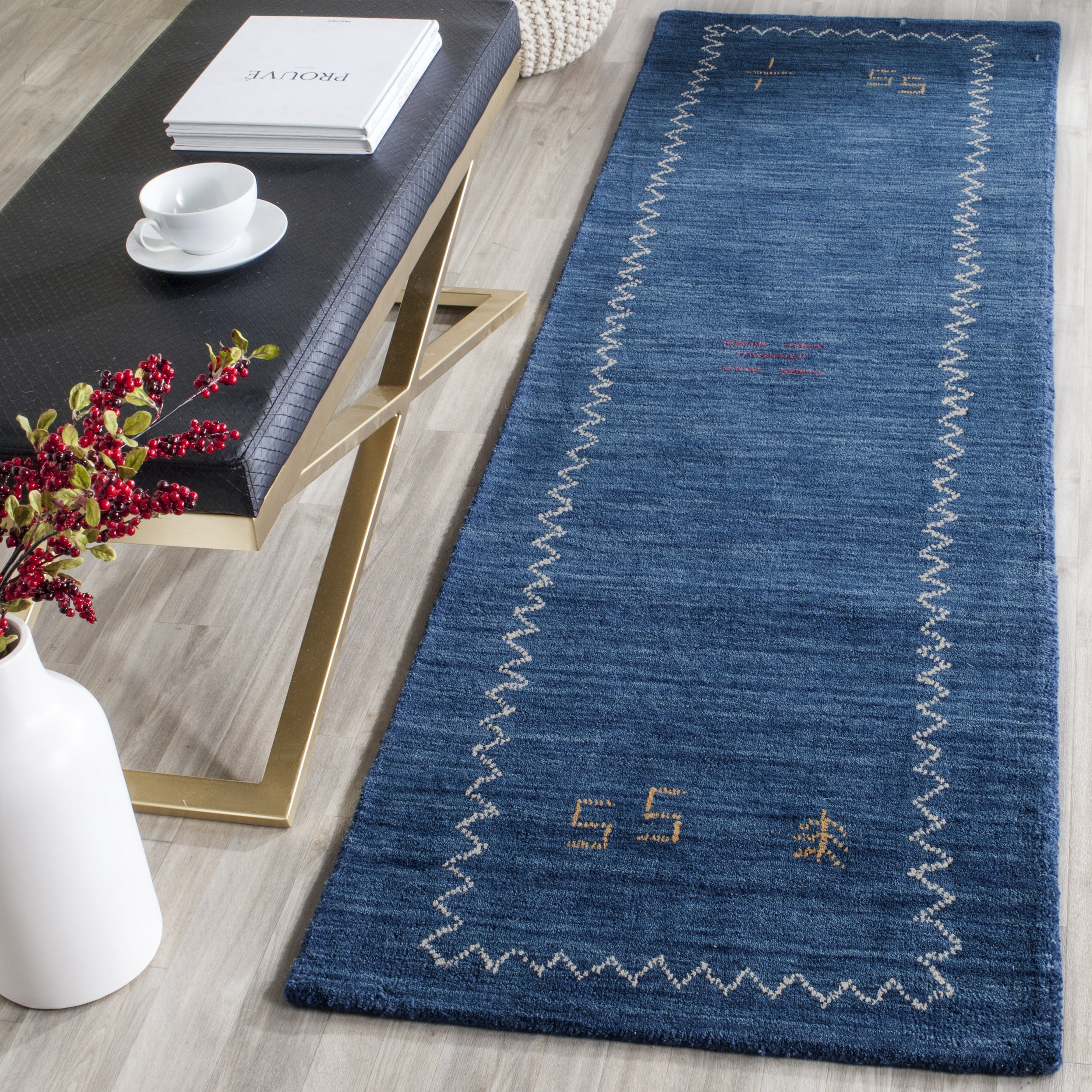 Safavieh Himalaya Yvonne Solid Wool Runner Rug, Blue, 2'3" x 10'