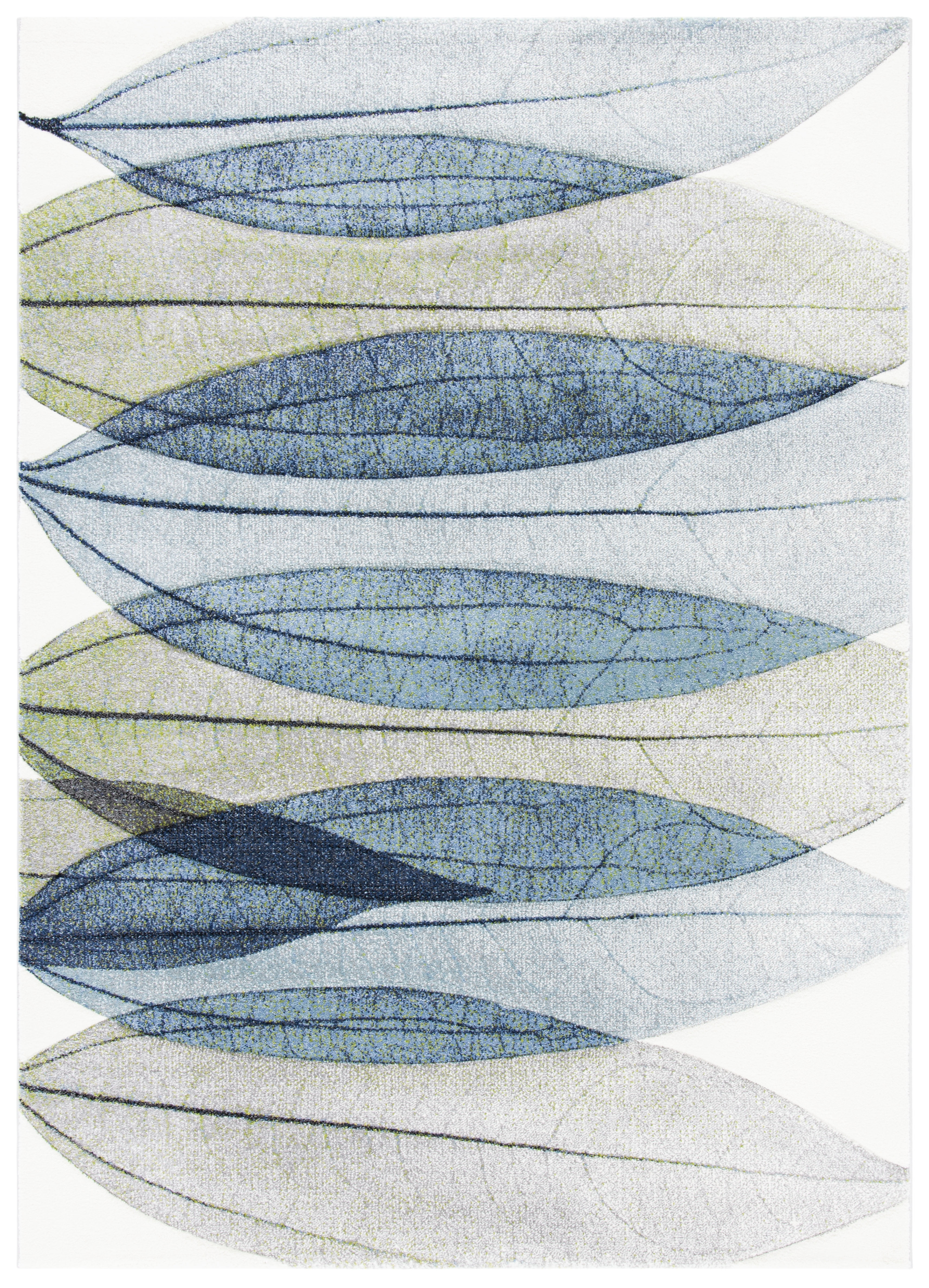 SAFAVIEH Hollywood Dalia Abstract Area Rug, Ivory/Blue, 5'3" x 7'6"