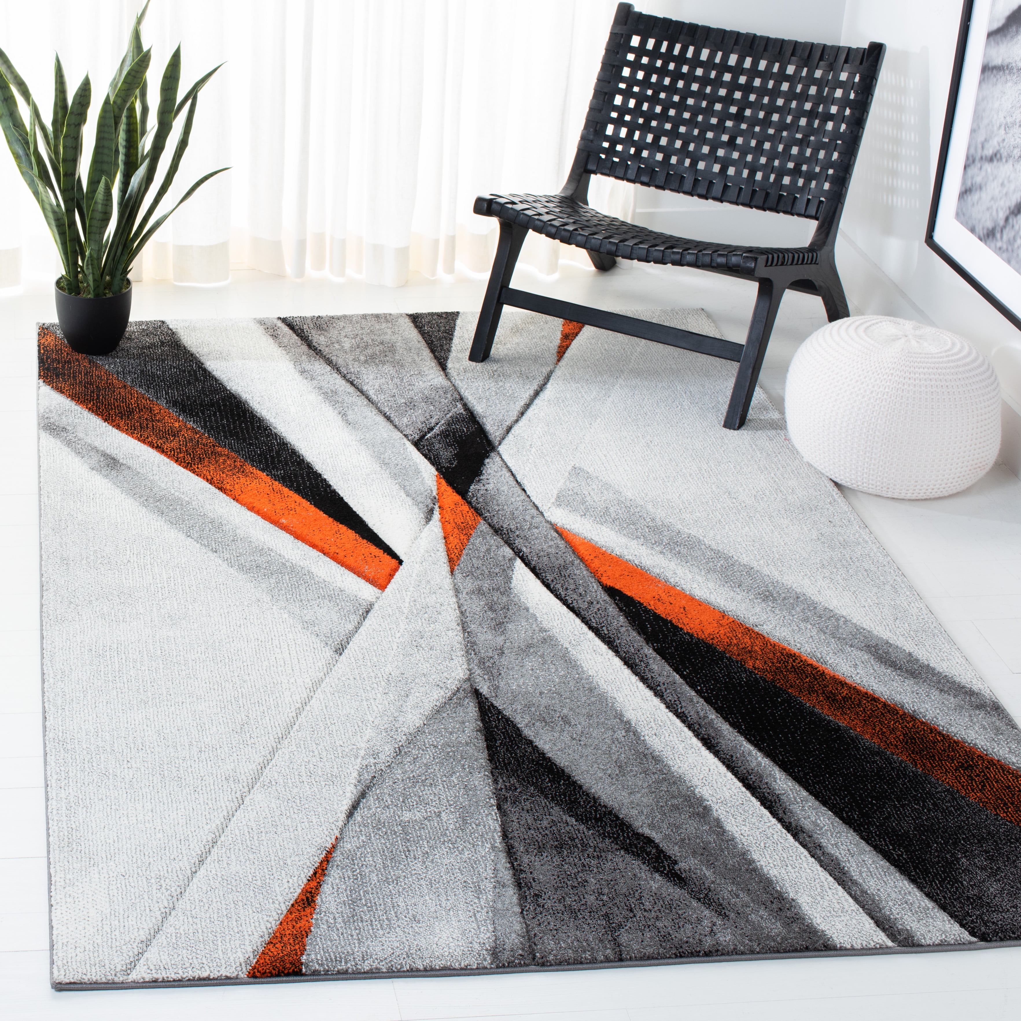 Safavieh Hollywood Jennifer Abstract Area Rug, Gray/Orange, 9' x 12'