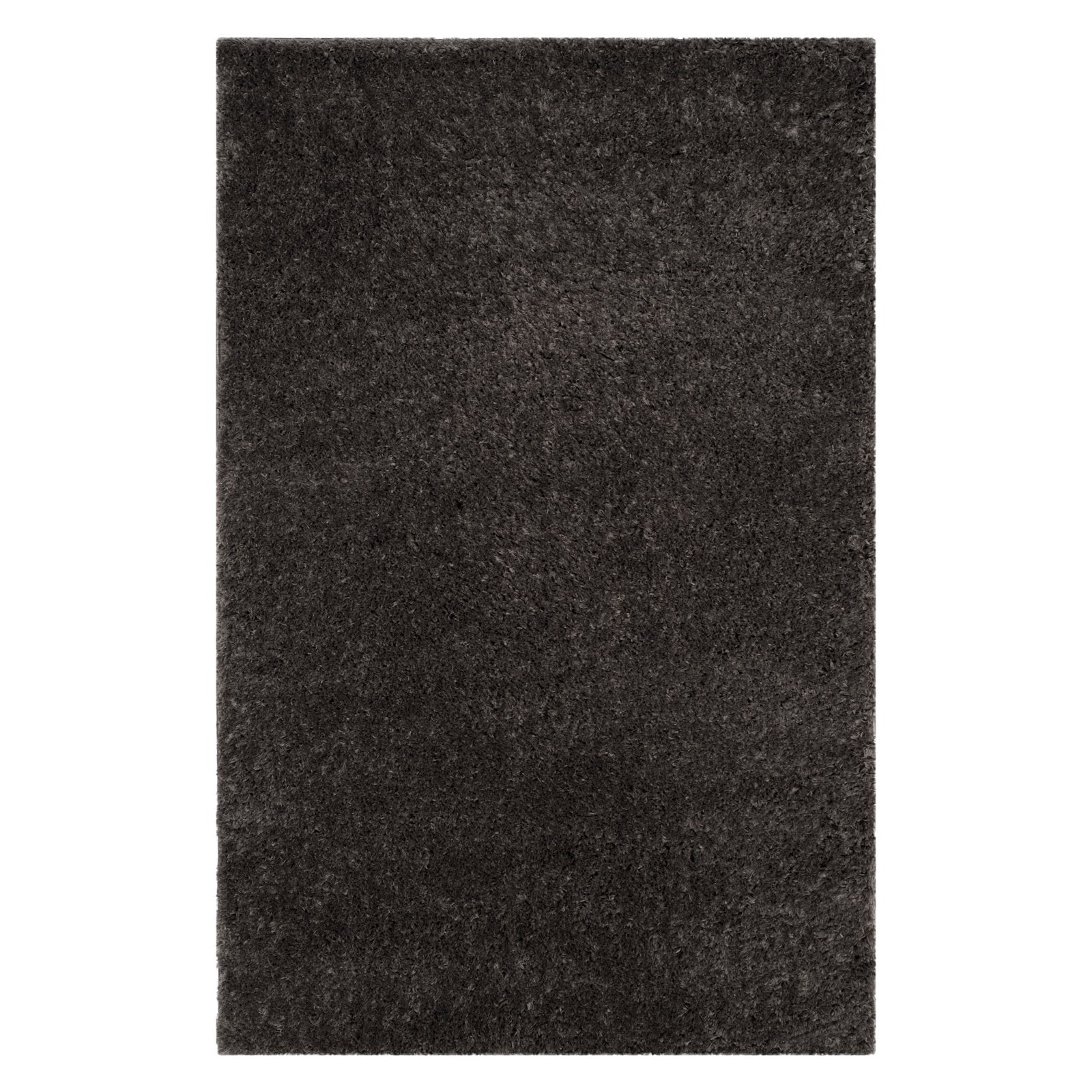 SAFAVIEH Indie Balfour Solid Polyester Shag Area Rug, Dark Grey, 6'7" x 9'2"
