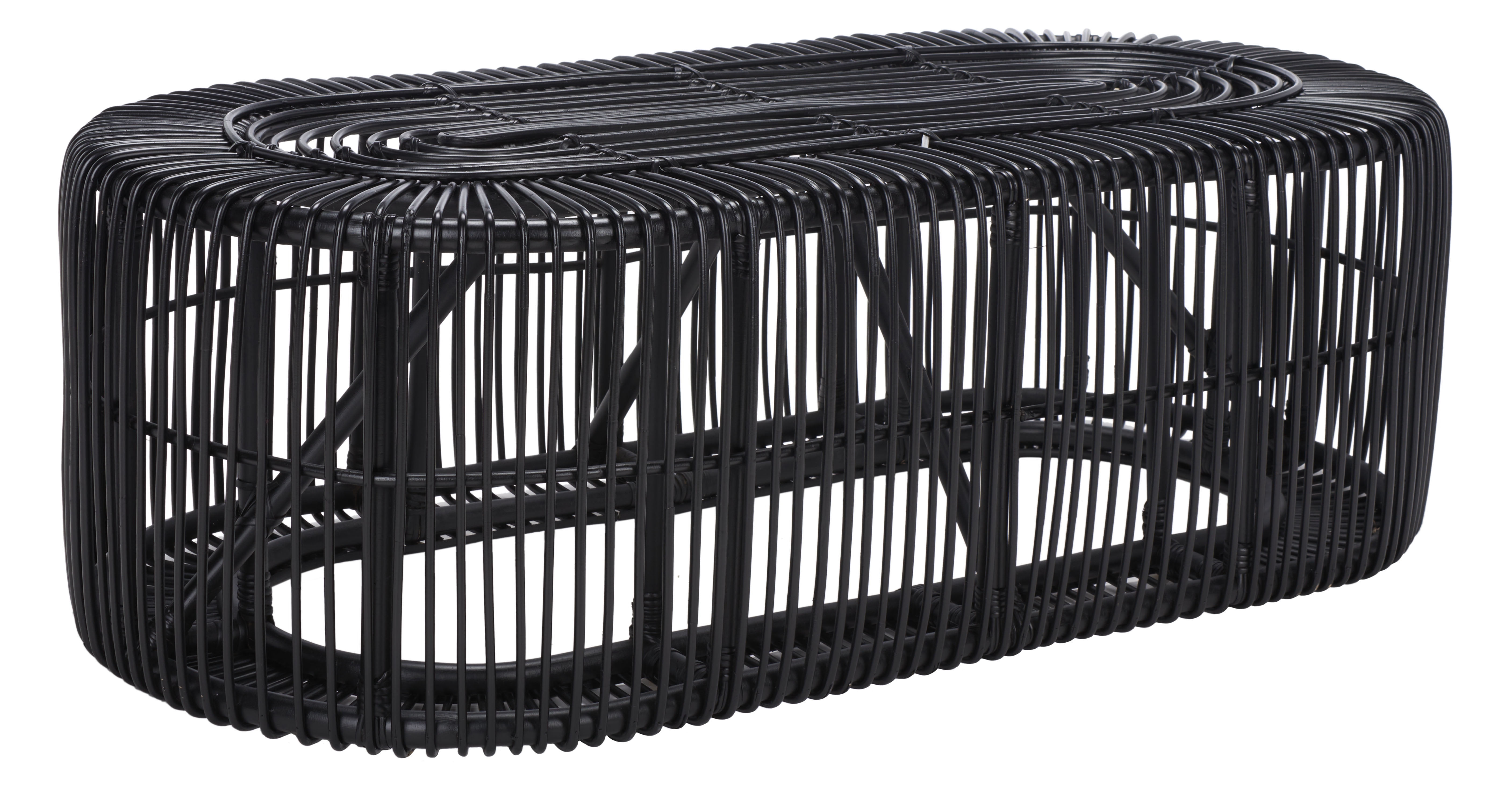 SAFAVIEH Jabez Coastal Oval Coffee Table, Black