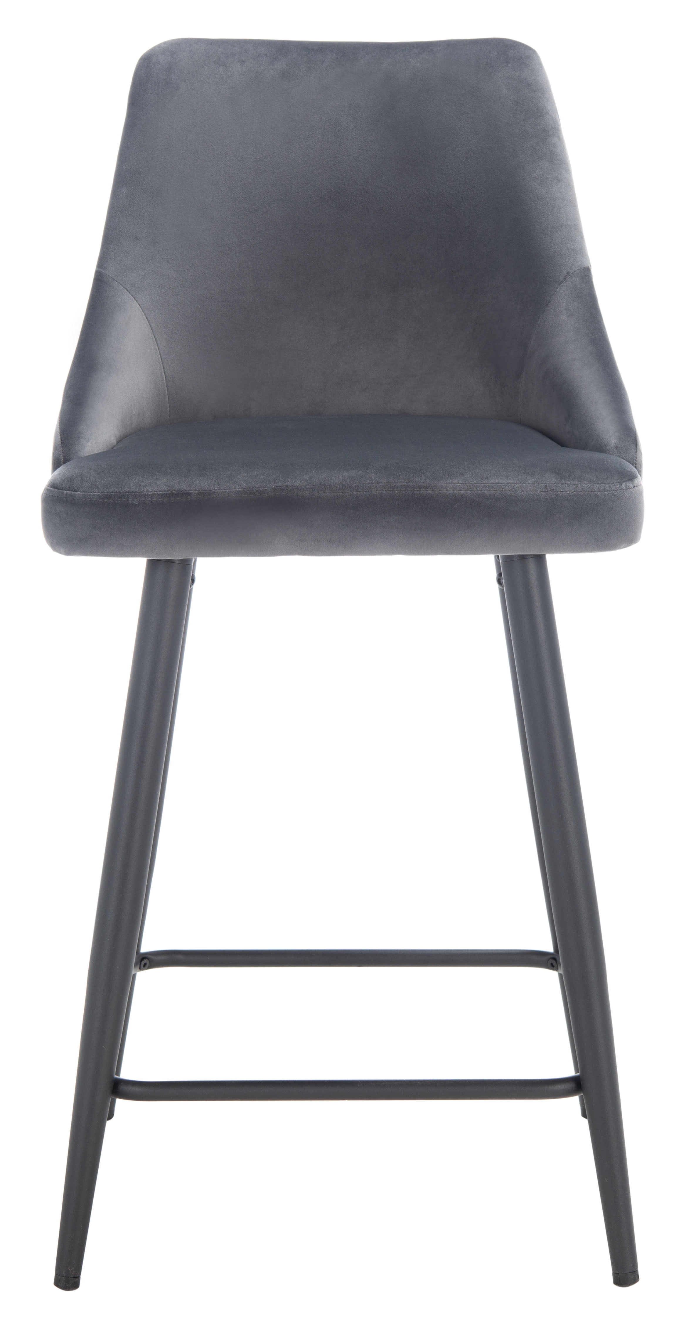 SAFAVIEH Kelsey Square Mid Back Counter Stool, Shale/Black