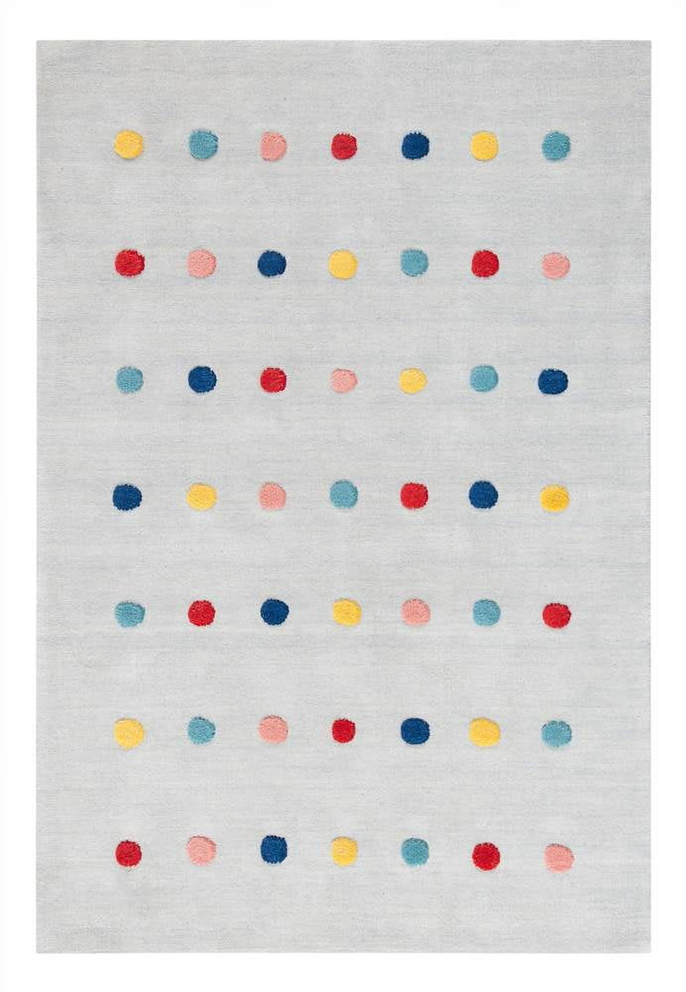 SAFAVIEH Kids Candelario Colorful Polka Dot Area Rug, Grey, 4' x 6'