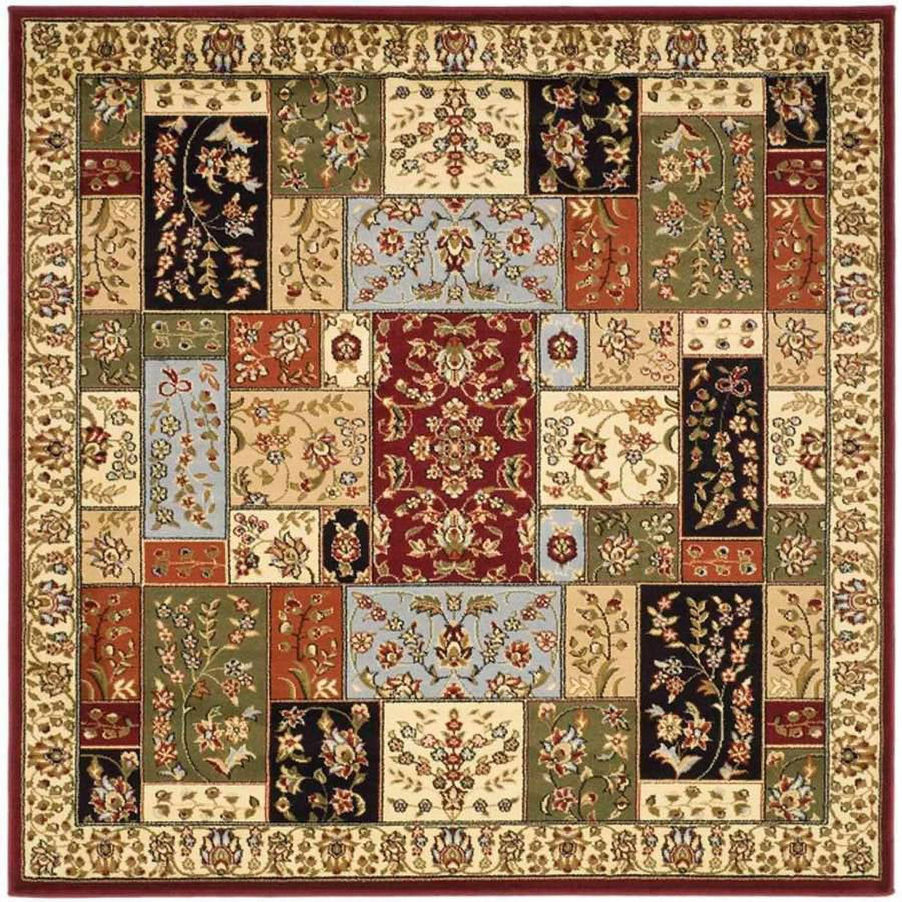 SAFAVIEH Lyndhurst Edith Traditional Floral Area Rug, Multi/Ivory, 6' x 6' Square