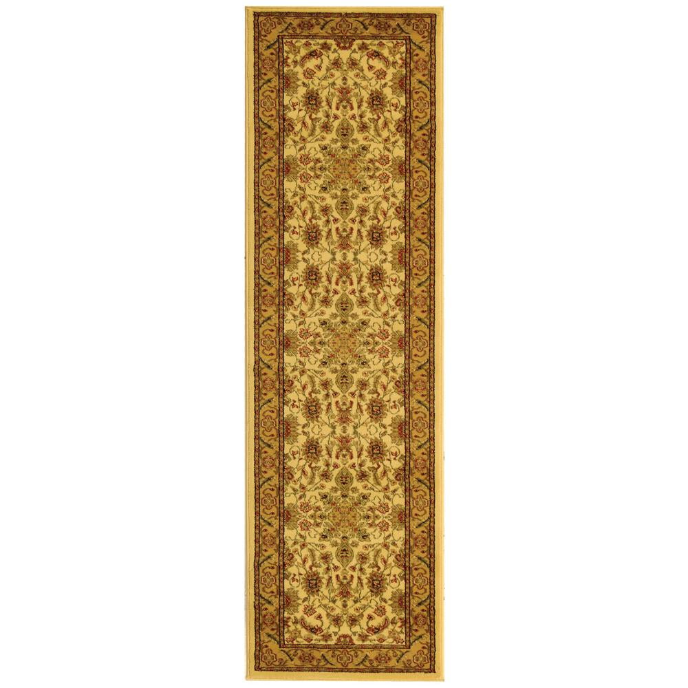 SAFAVIEH Lyndhurst Nadia Floral Border Wool Runner Rug, Ivory/Tan, 2'3" x 12'