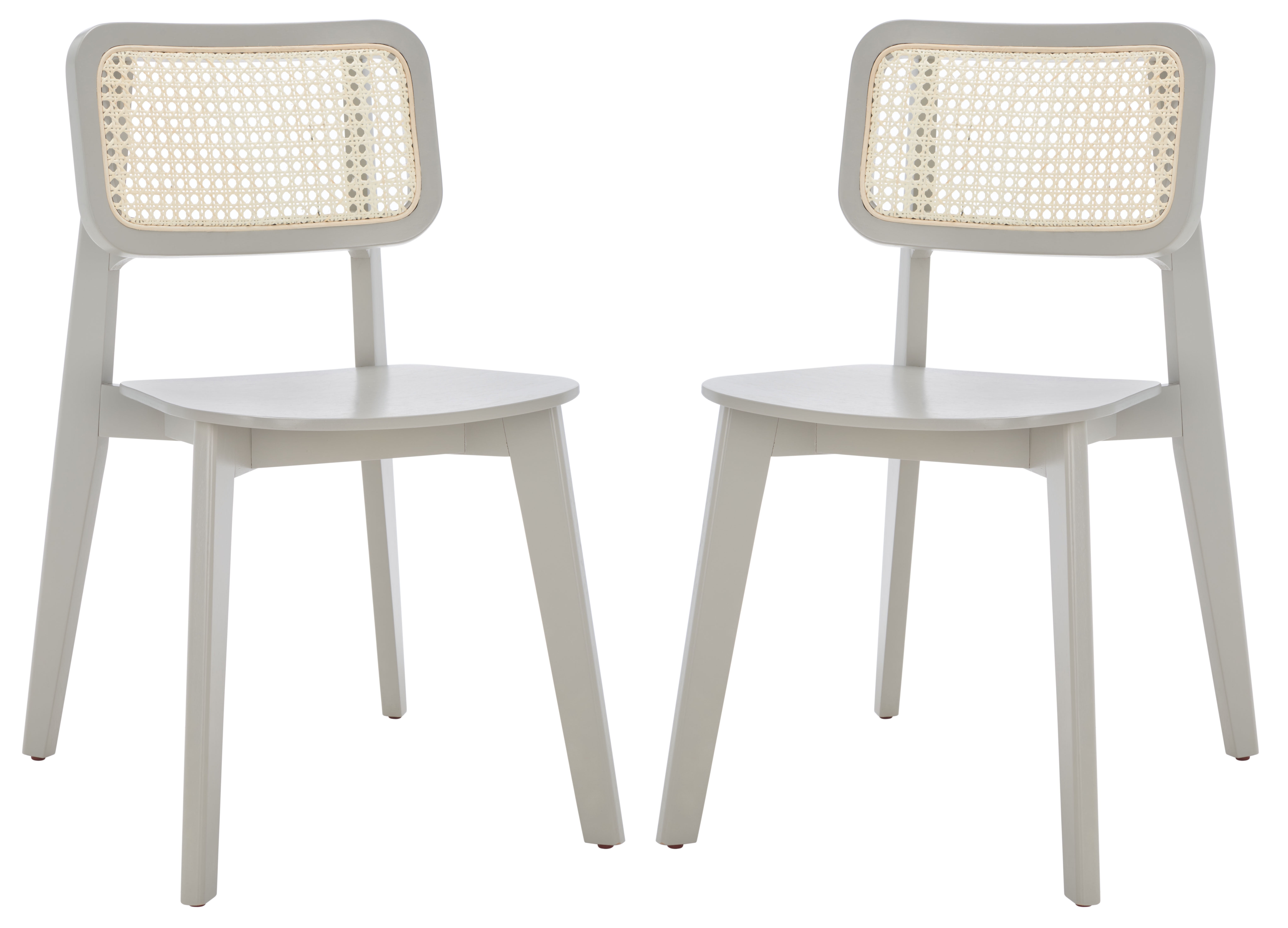 SAFAVIEH Luz Contemporary Cane Dining Chair, Grey, Set of 2 (17.3 in. W x 20.1 in. D x 31.9 in. H)