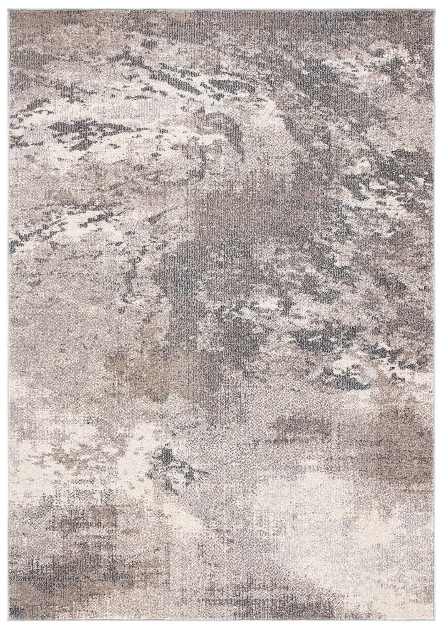SAFAVIEH Madison Oscar Abstract Distressed Area Rug, Beige/Grey, 5'3" x 7'6"