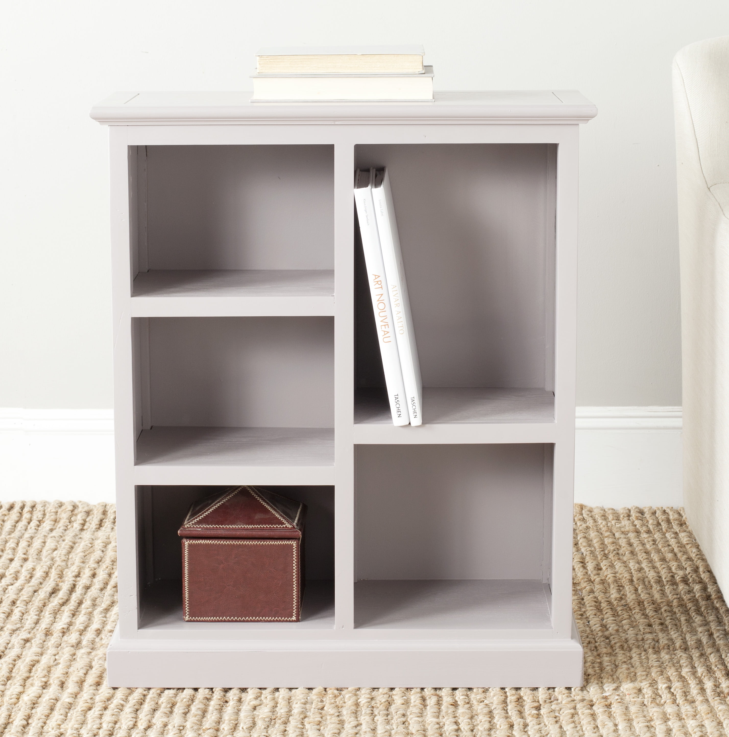SAFAVIEH Maralah Country Transitional Bookcase with 5 Shelves, Quartz Grey