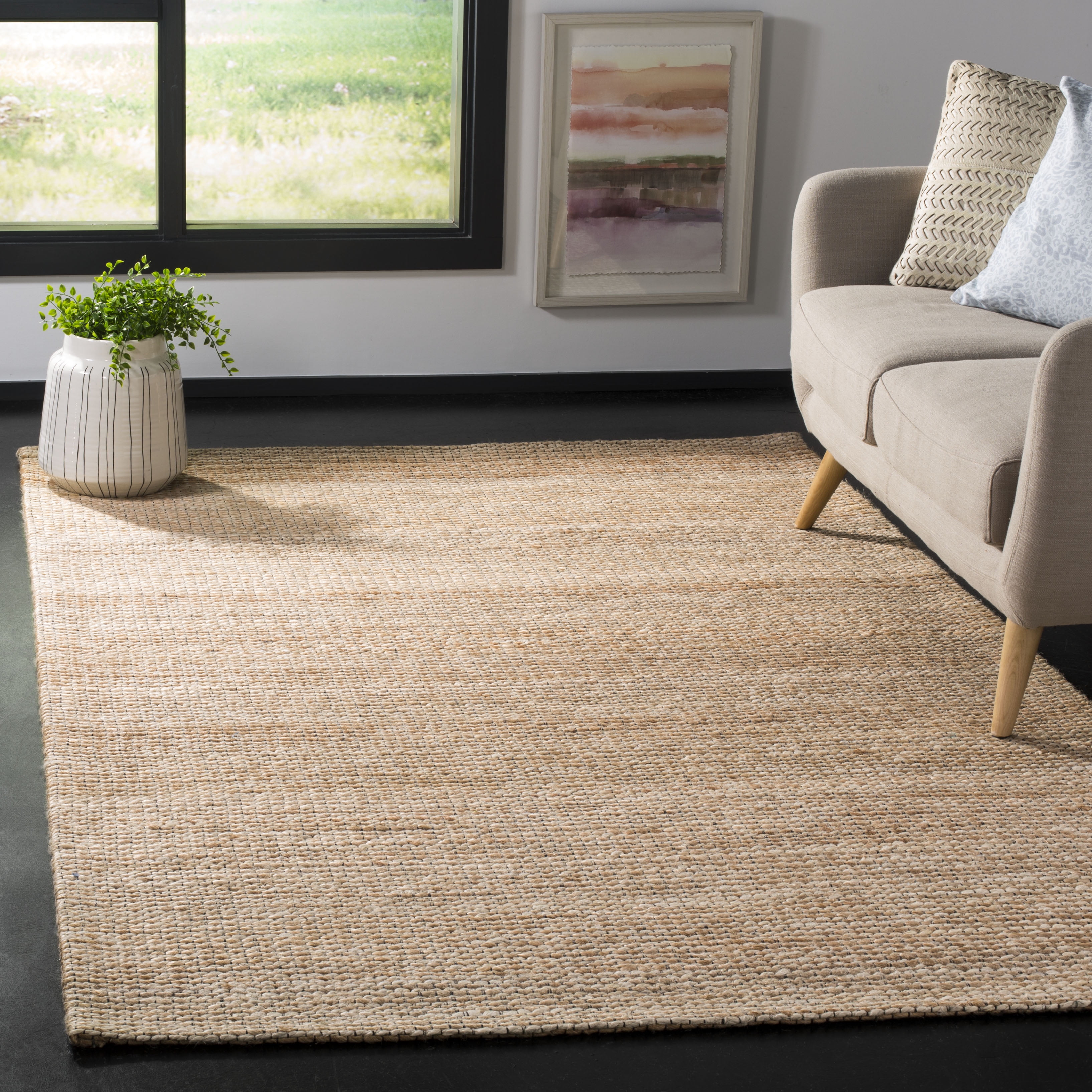 SAFAVIEH Marbella Christina Solid Area Rug, Natural/Ivory, 8' x 10'