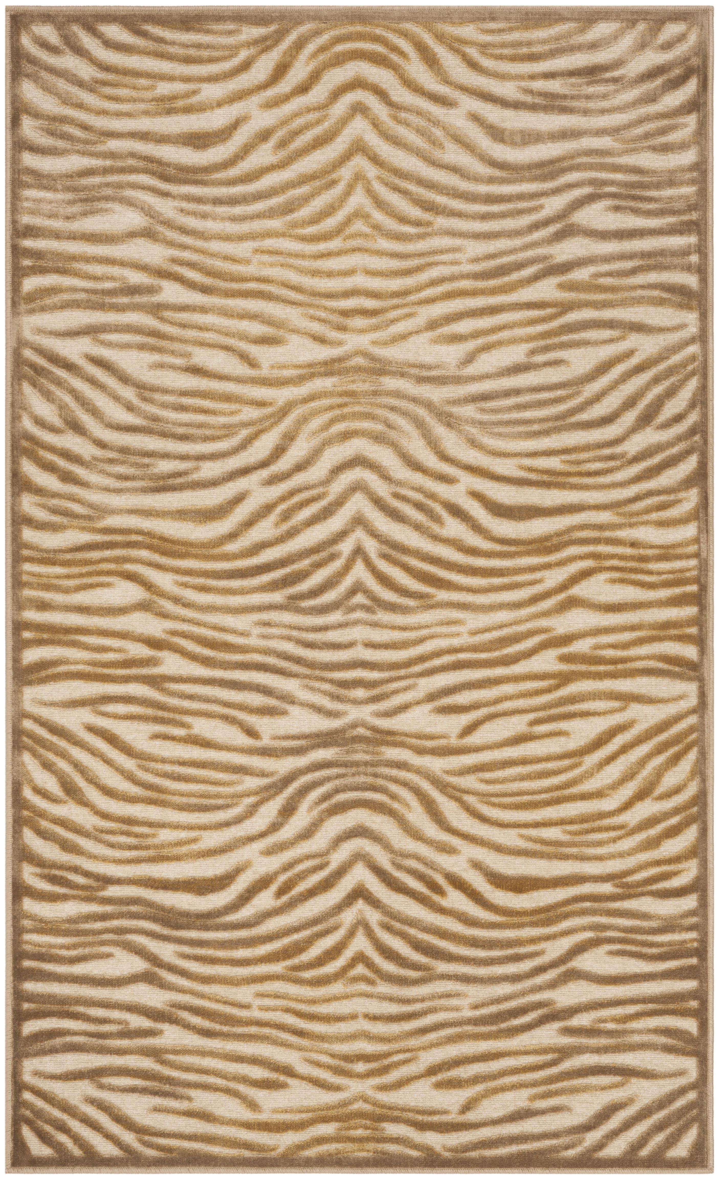 SAFAVIEH Martha Stewart Lisa Tiger Stripes Area Rug, Taupe/Cream, 3'3" x 5'7"