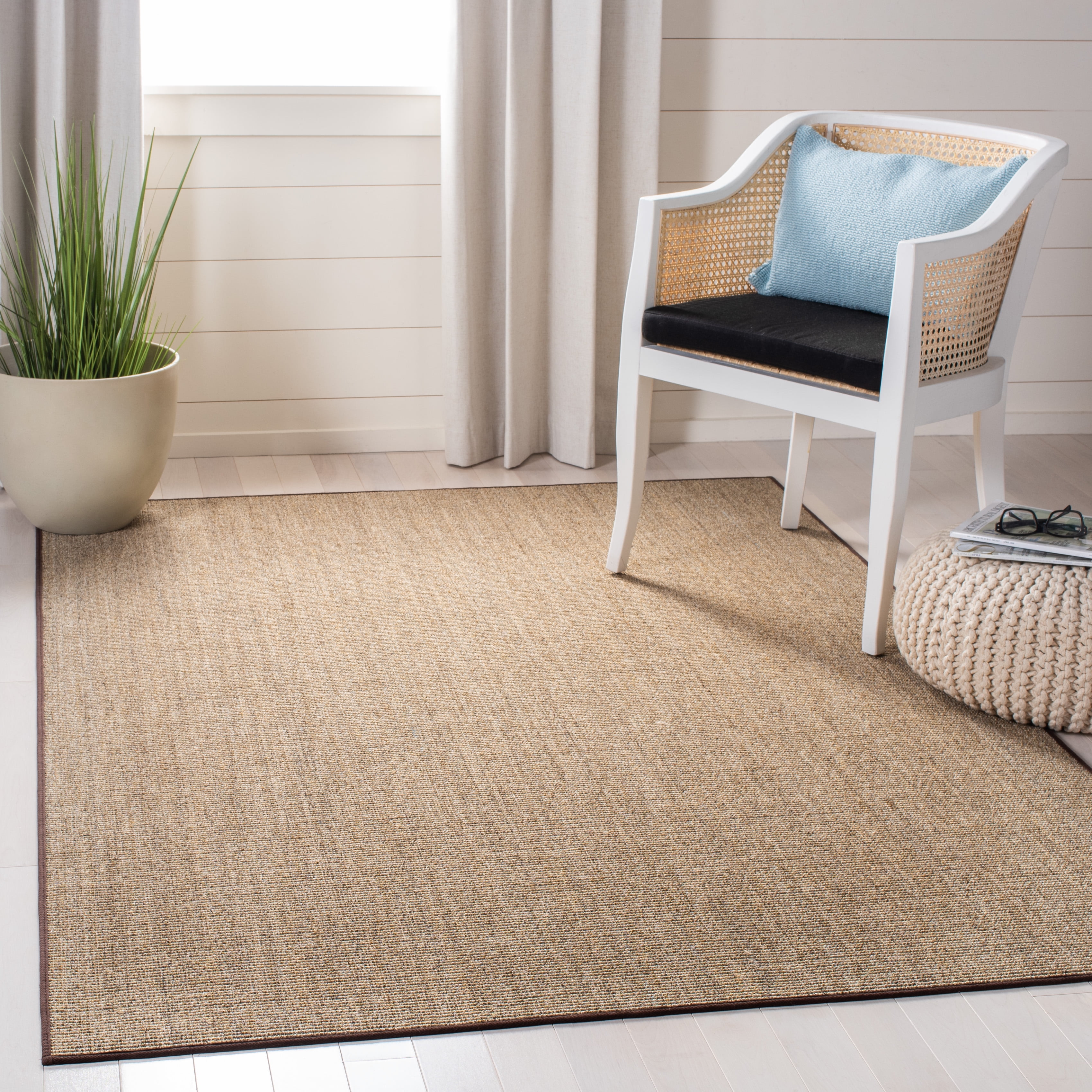 SAFAVIEH Martha Stewart Maximillian Solid Area Rug, Light Brown, 5' x 7'