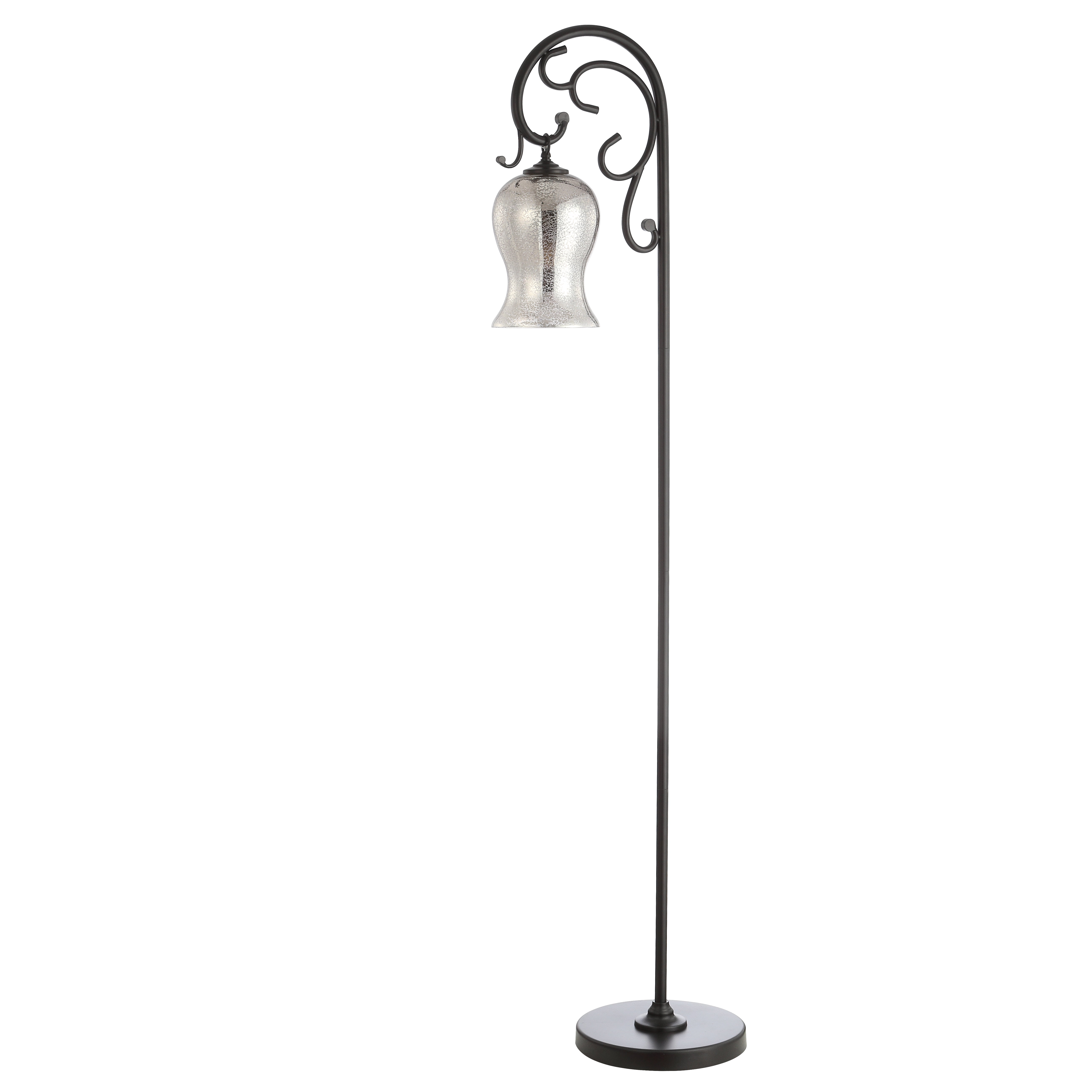 SAFAVIEH Meridia. Antique Curved Floral 64 in. H Floor Lamp, Black