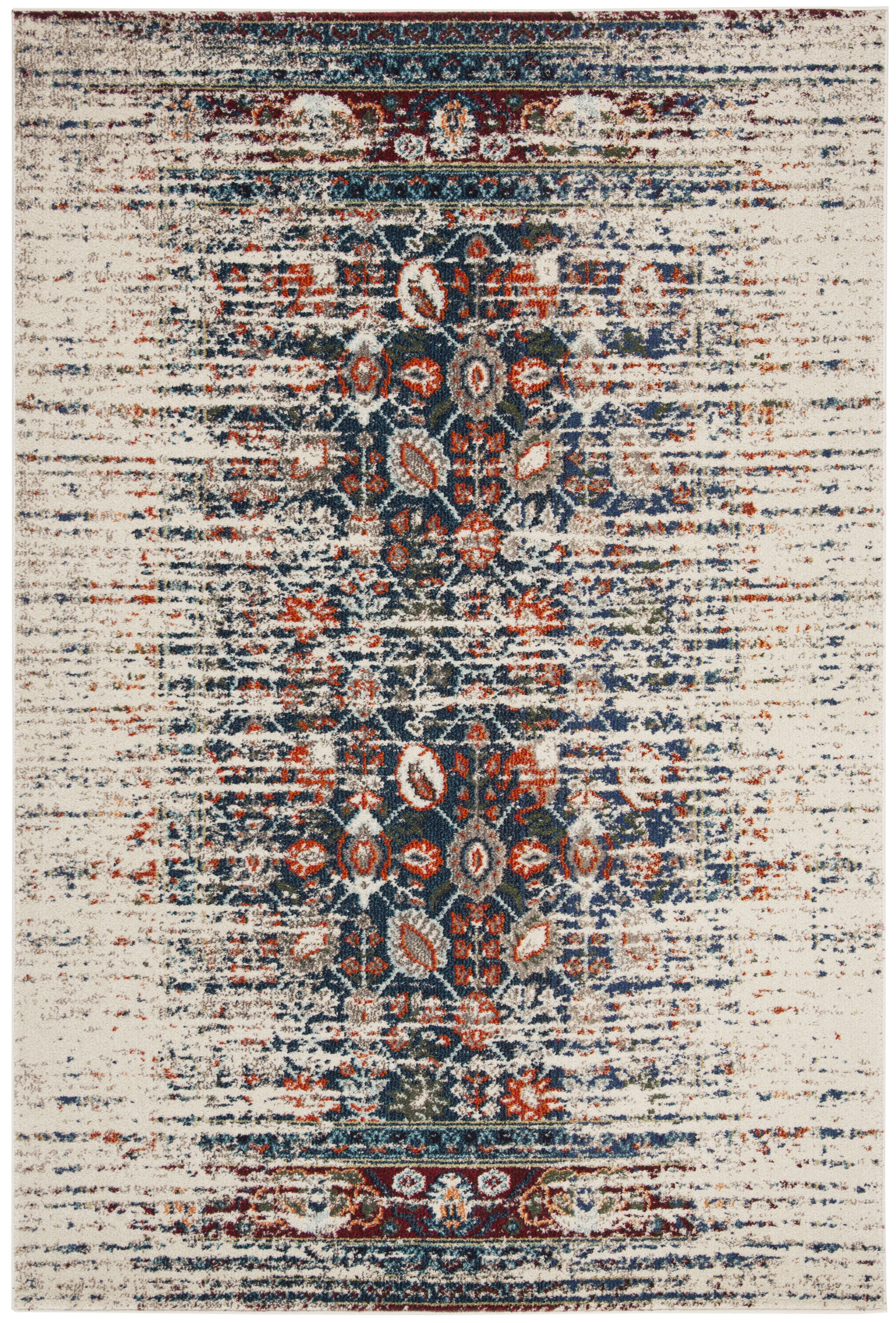 SAFAVIEH Monaco Annabelle Vintage Area Rug, Ivory/Blue, 5'1" x 7'7"
