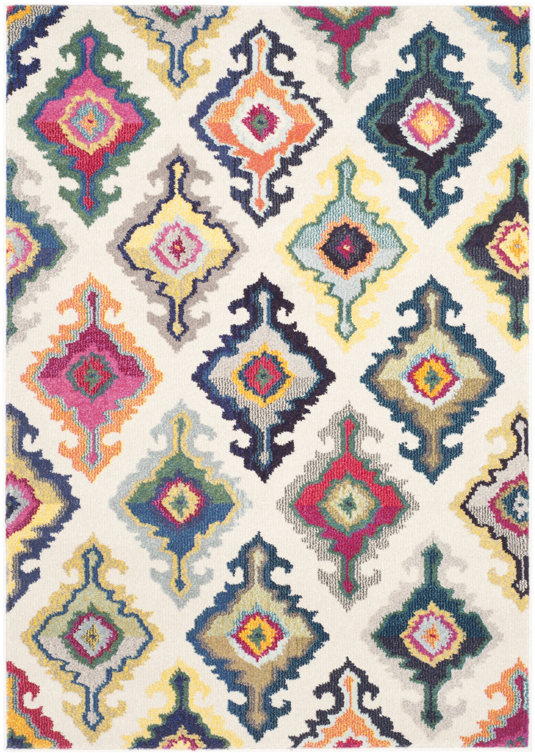 SAFAVIEH Monaco Darwin Abstract Area Rug, Ivory/Multi, 4' x 5'7"