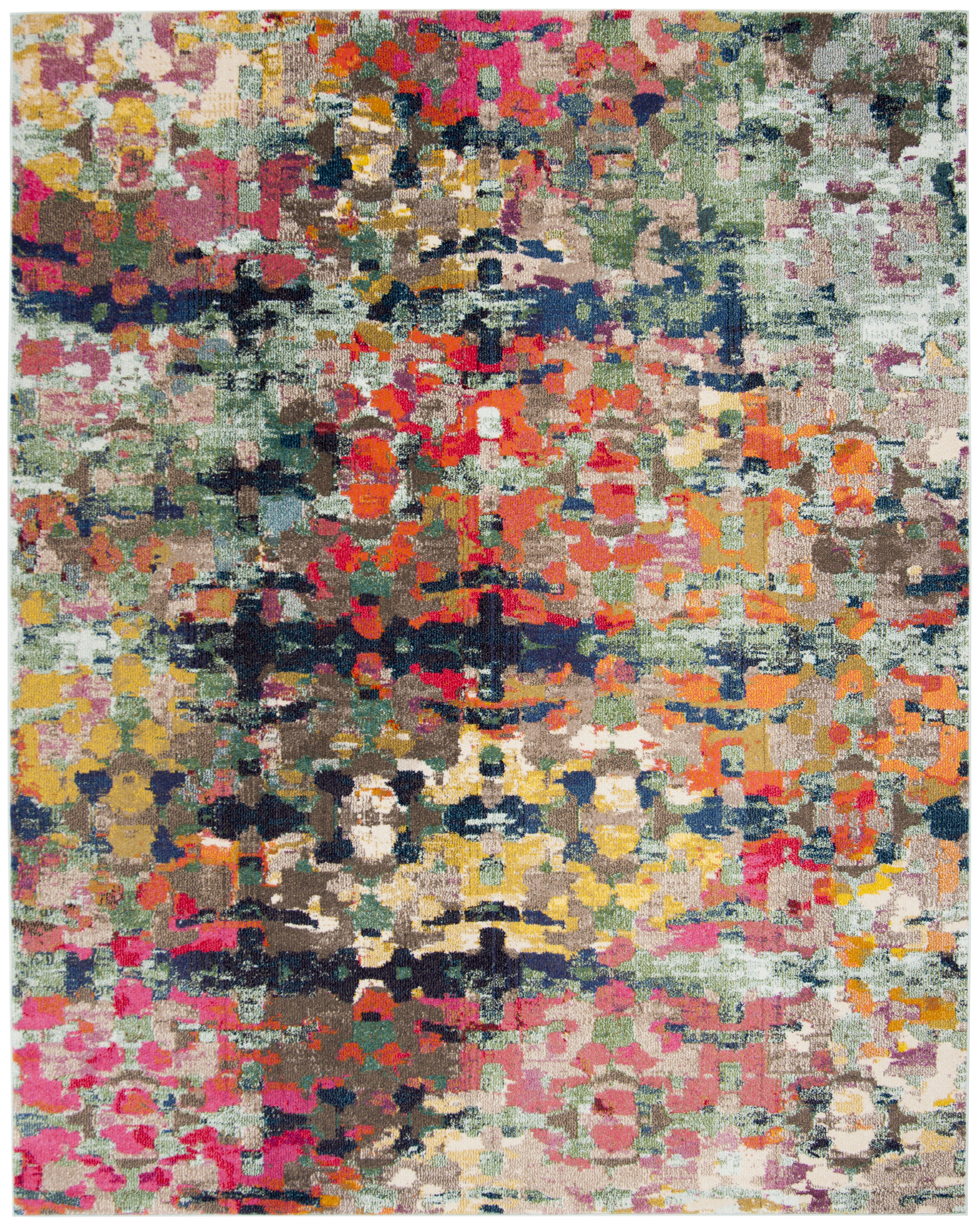 SAFAVIEH Monaco Montana Abstract Colorful Area Rug, Green/Blue, 8' x 10'