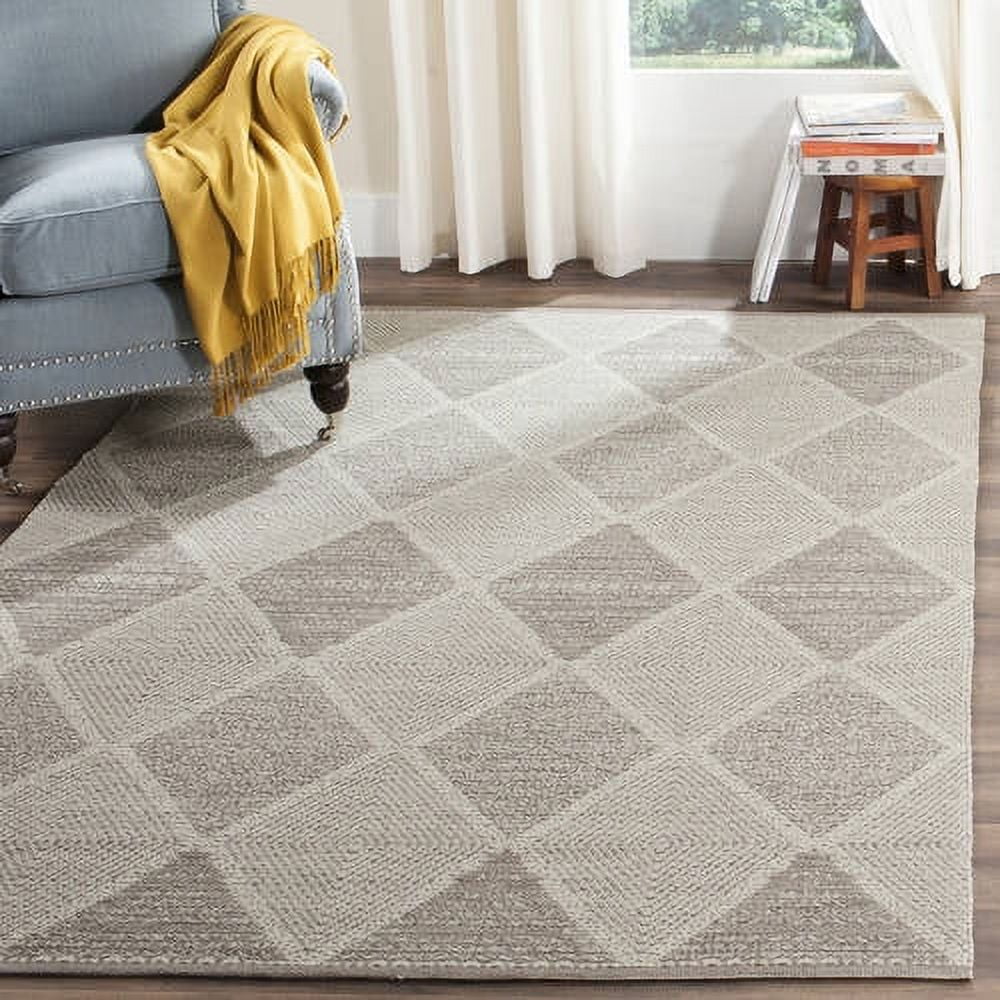 SAFAVIEH Montauk Caleb Geometric Diamond Cotton Area Rug, Grey, 5' x 8'