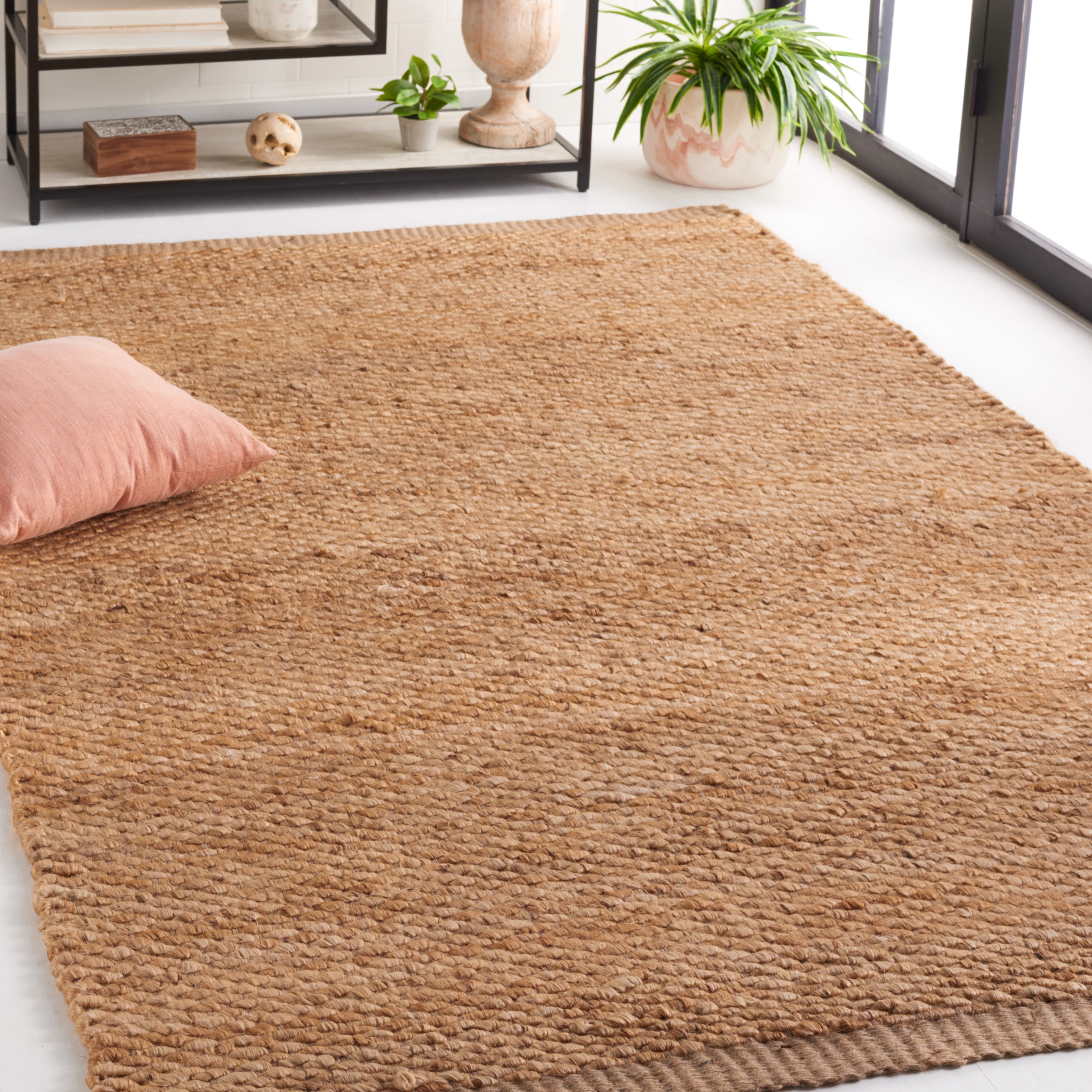 SAFAVIEH Natural Fiber Bryon Braided Jute Area Rug, Natural, 6' x 9'